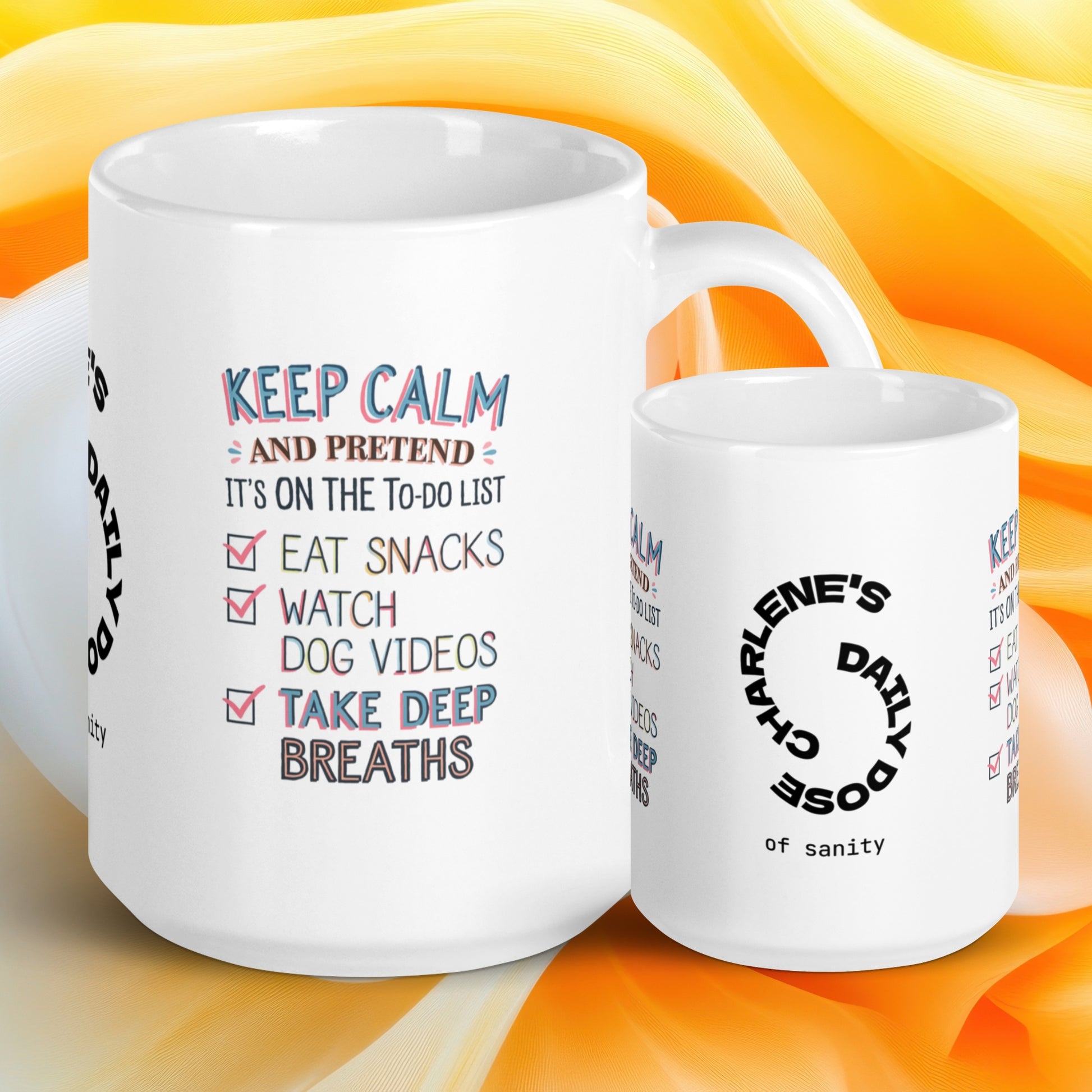 Keep Calm and Pretend It’s on the To-Do List funny mug custom ceramic coffee cup, fun daily coffee gift