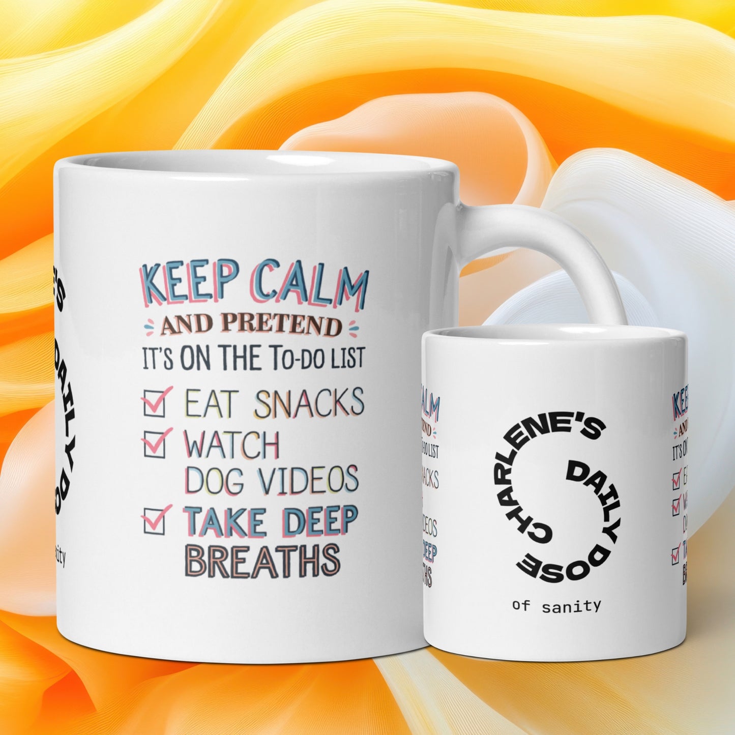 Keep Calm and Pretend It’s on the To-Do List funny mug custom ceramic coffee cup, fun daily coffee gift