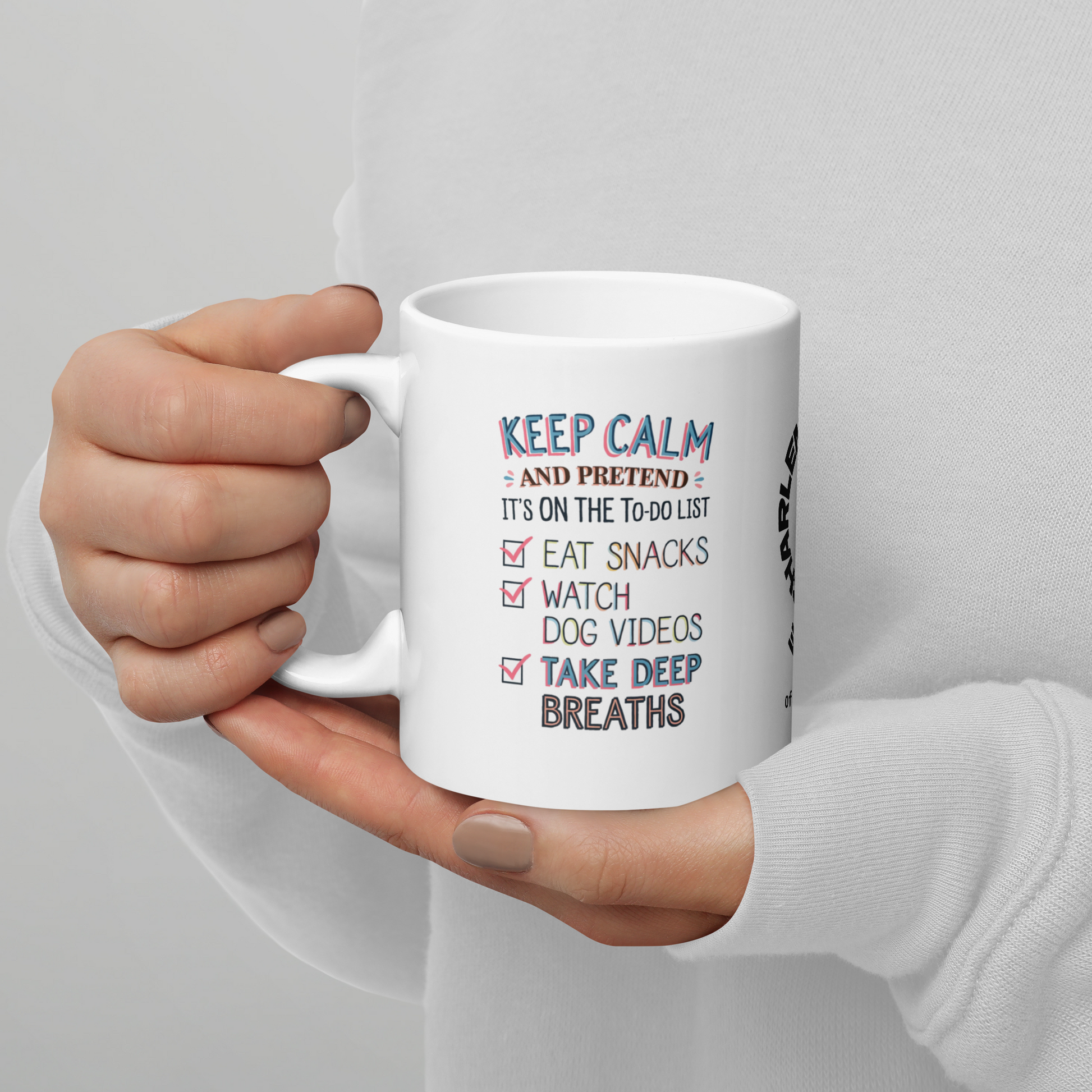Keep Calm and Pretend It’s on the To-Do List funny mug custom ceramic coffee cup, fun daily coffee gift