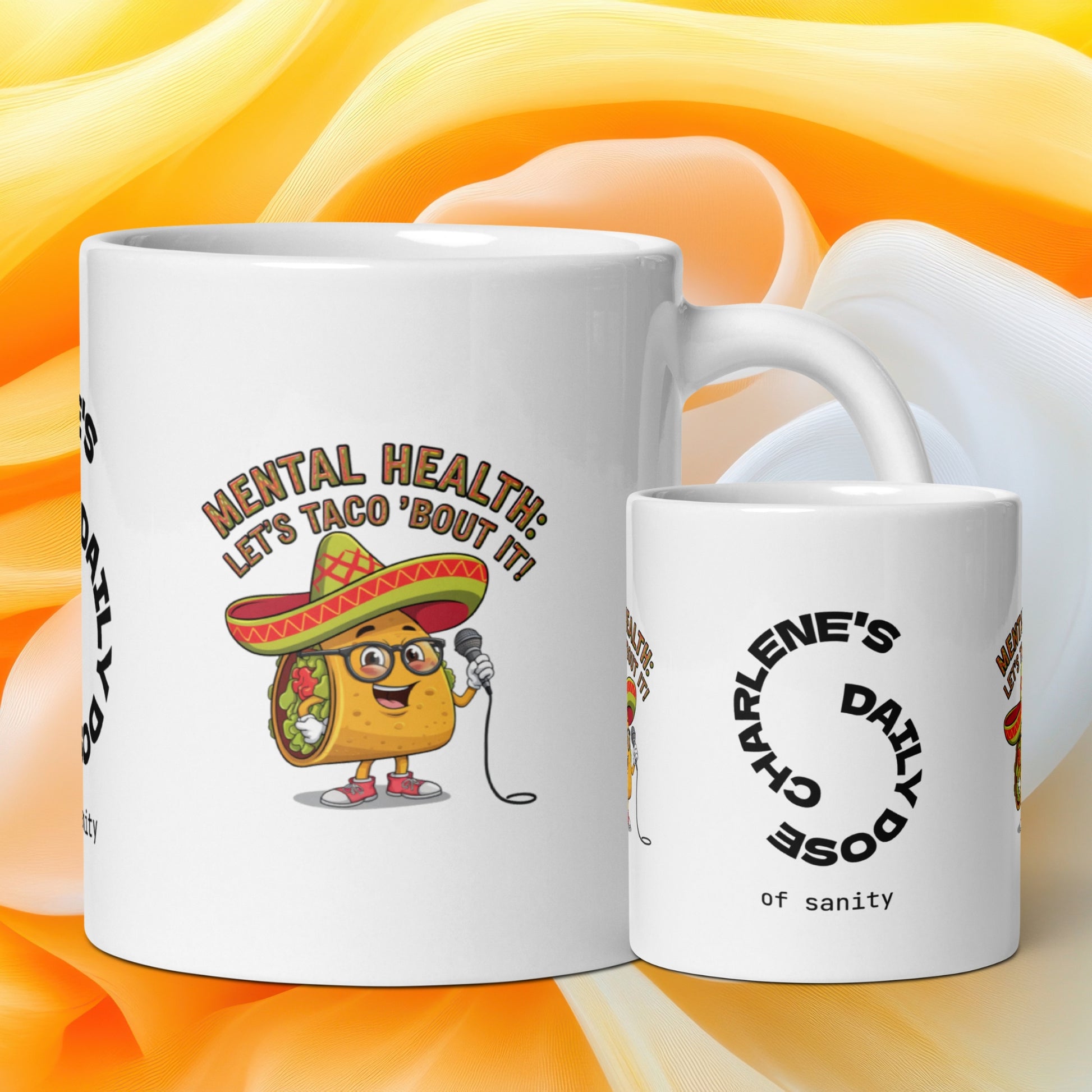Mental Health: Let’s Taco ’Bout It funny mug personalized ceramic coffee cup with playful saying gift