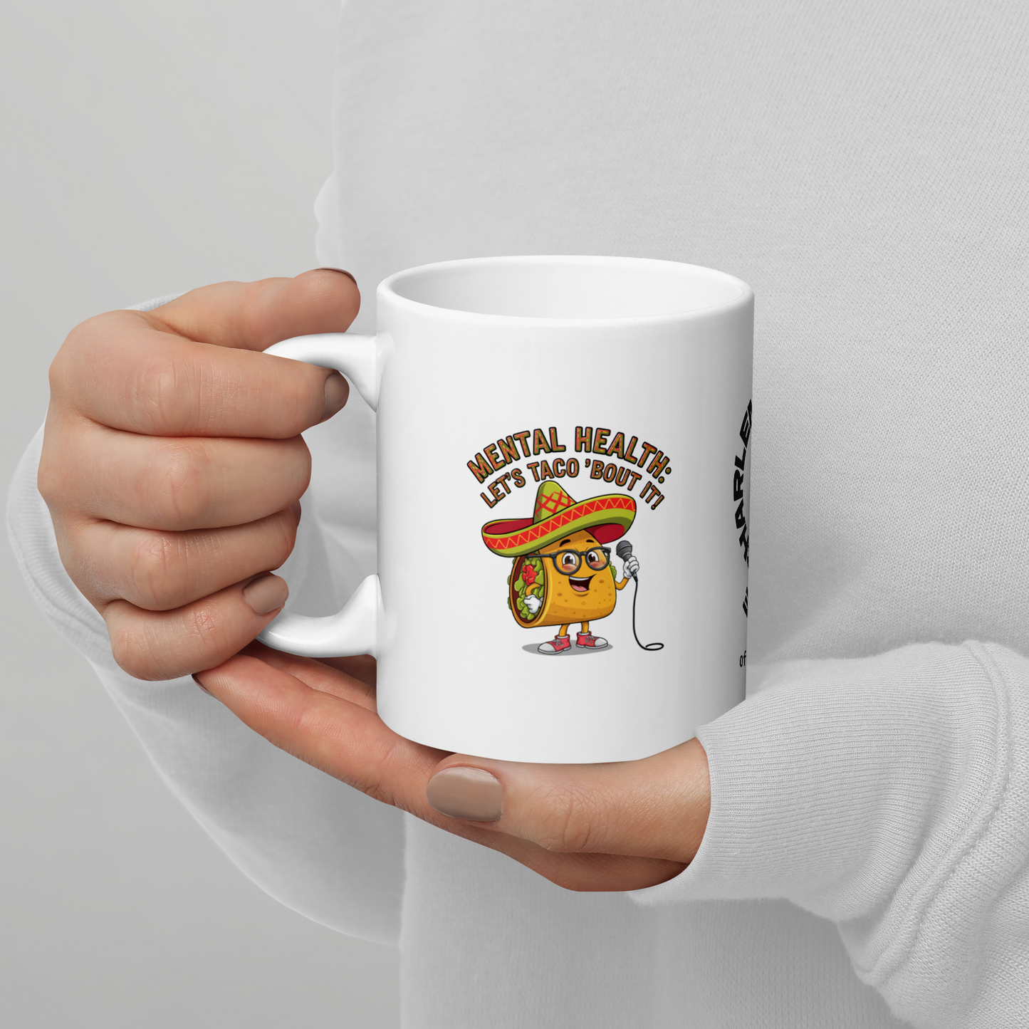 Mental Health: Let’s Taco ’Bout It funny mug personalized ceramic coffee cup with playful saying gift