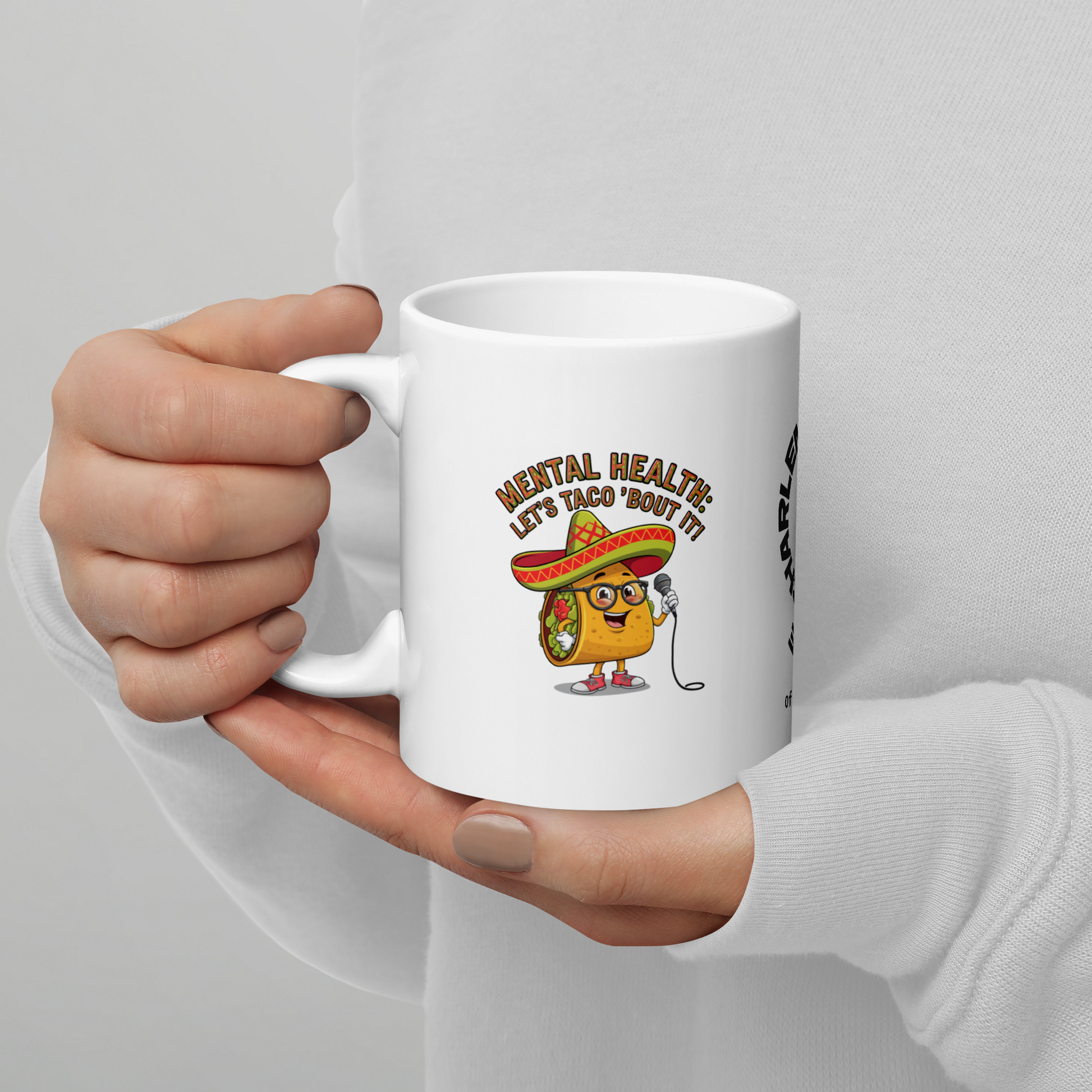Mental Health: Let’s Taco ’Bout It funny mug personalized ceramic coffee cup with playful saying gift