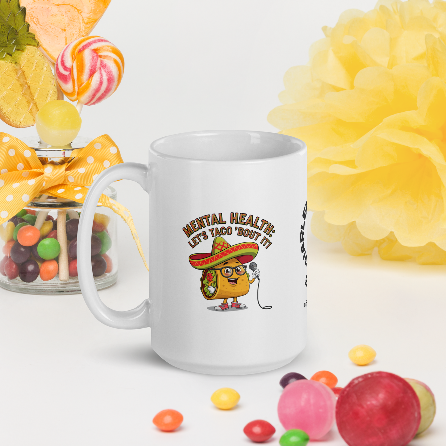 Mental Health: Let’s Taco ’Bout It funny mug personalized ceramic coffee cup with playful saying gift
