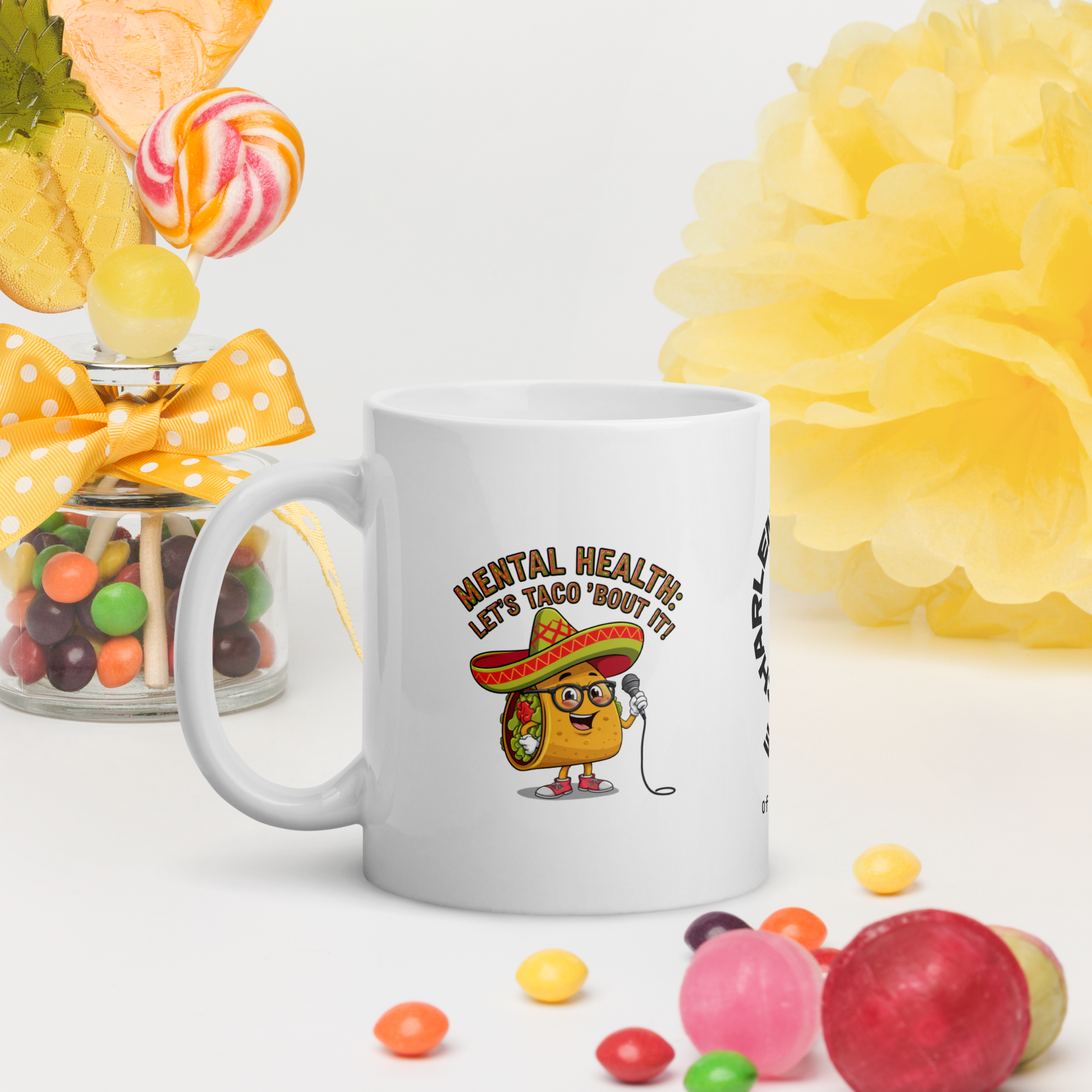 Mental Health: Let’s Taco ’Bout It funny mug personalized ceramic coffee cup with playful saying gift