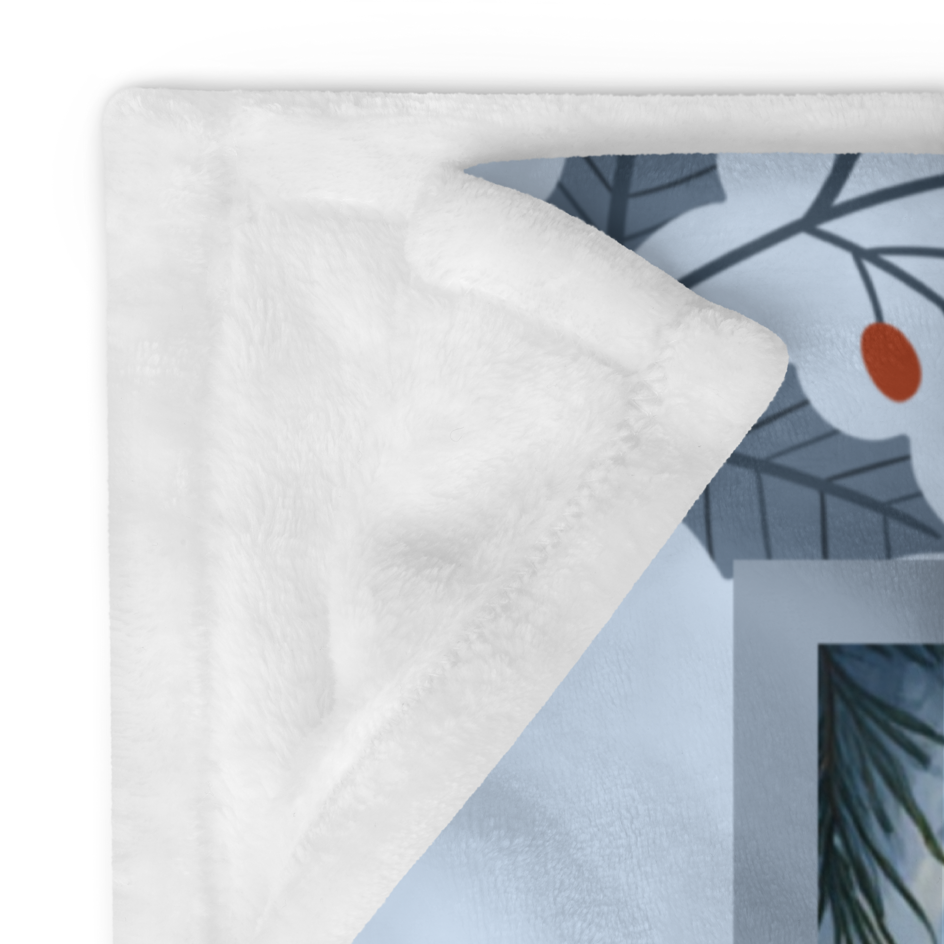 Golden Retriever Dark Golden custom winter blanket showing a loyal retriever in a bright illustrated lodge scene