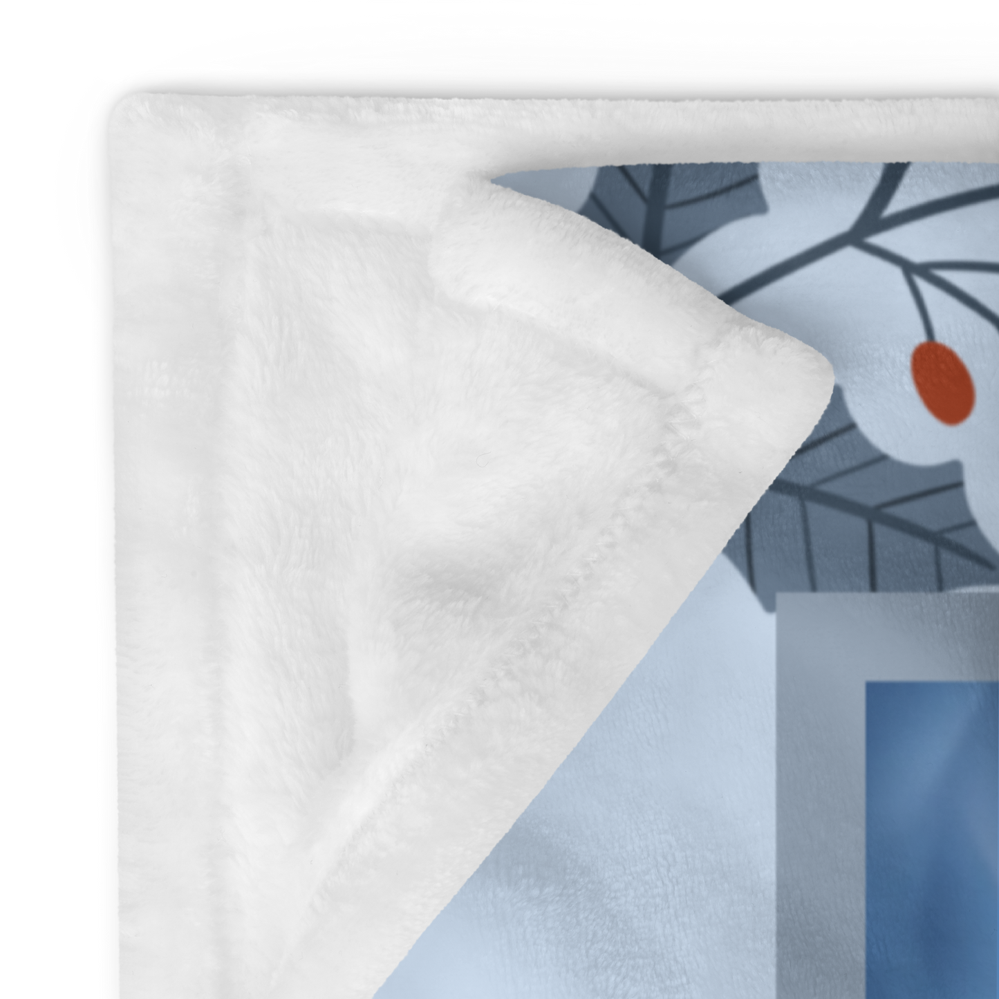 Great Dane Blue personalized winter throw with elegant Great Dane artwork in a bright winter lodge scene