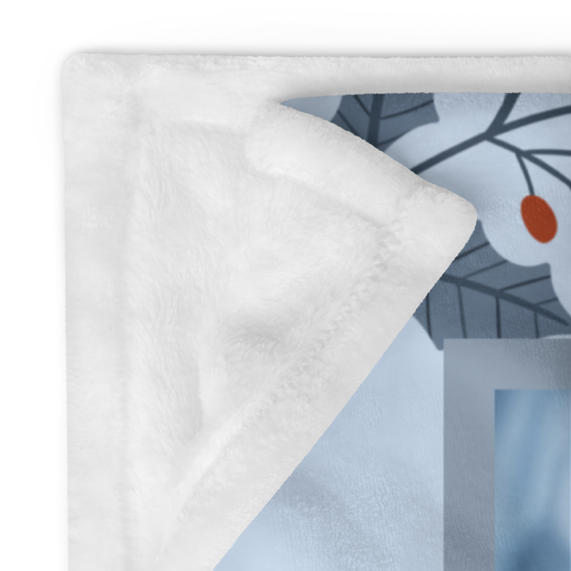 Labrador Retriever Black custom winter blanket featuring a loyal Lab in a bright lodge-style snowy illustration