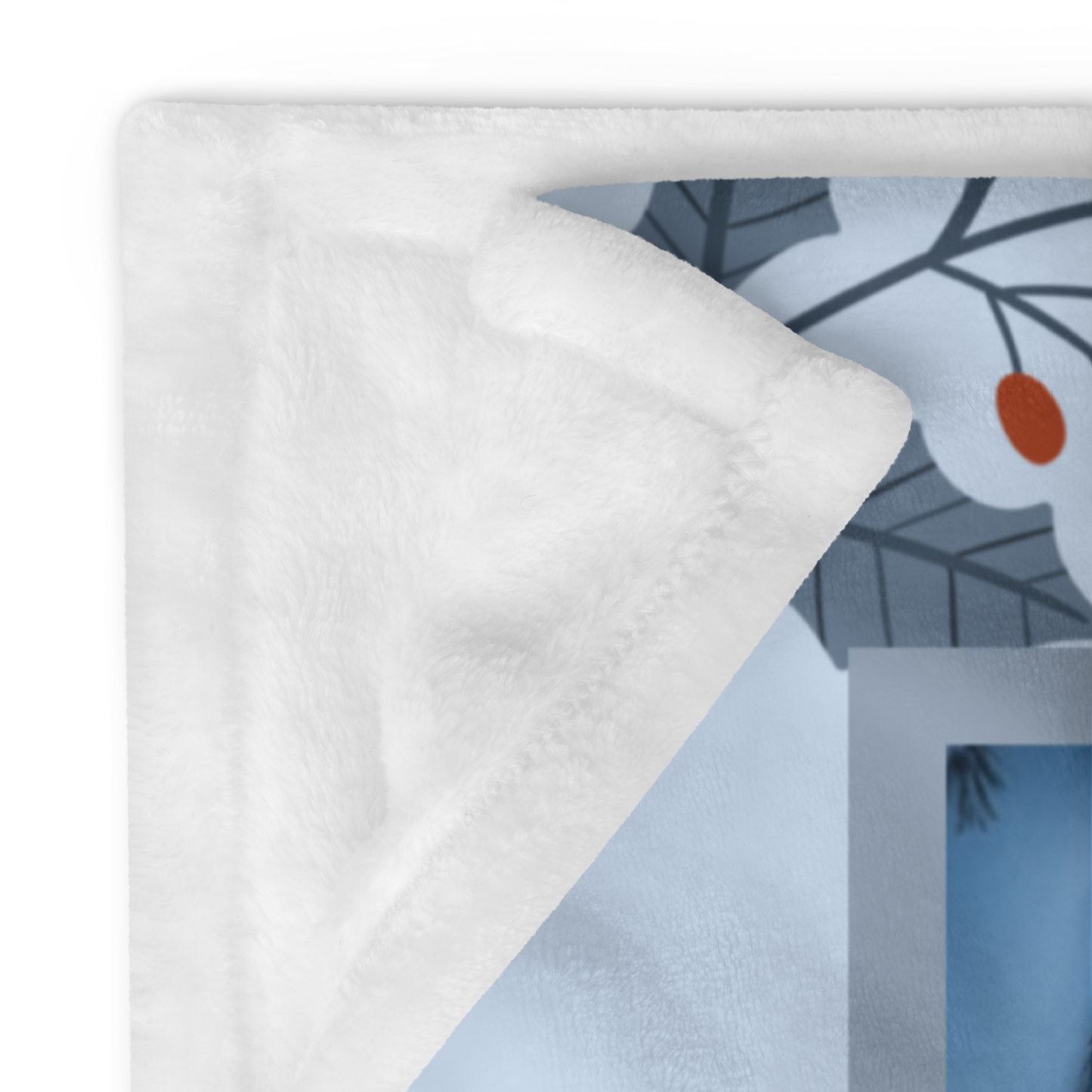 Husky Silver personalized winter throw with silver Husky artwork and glowing snowy lodge décor