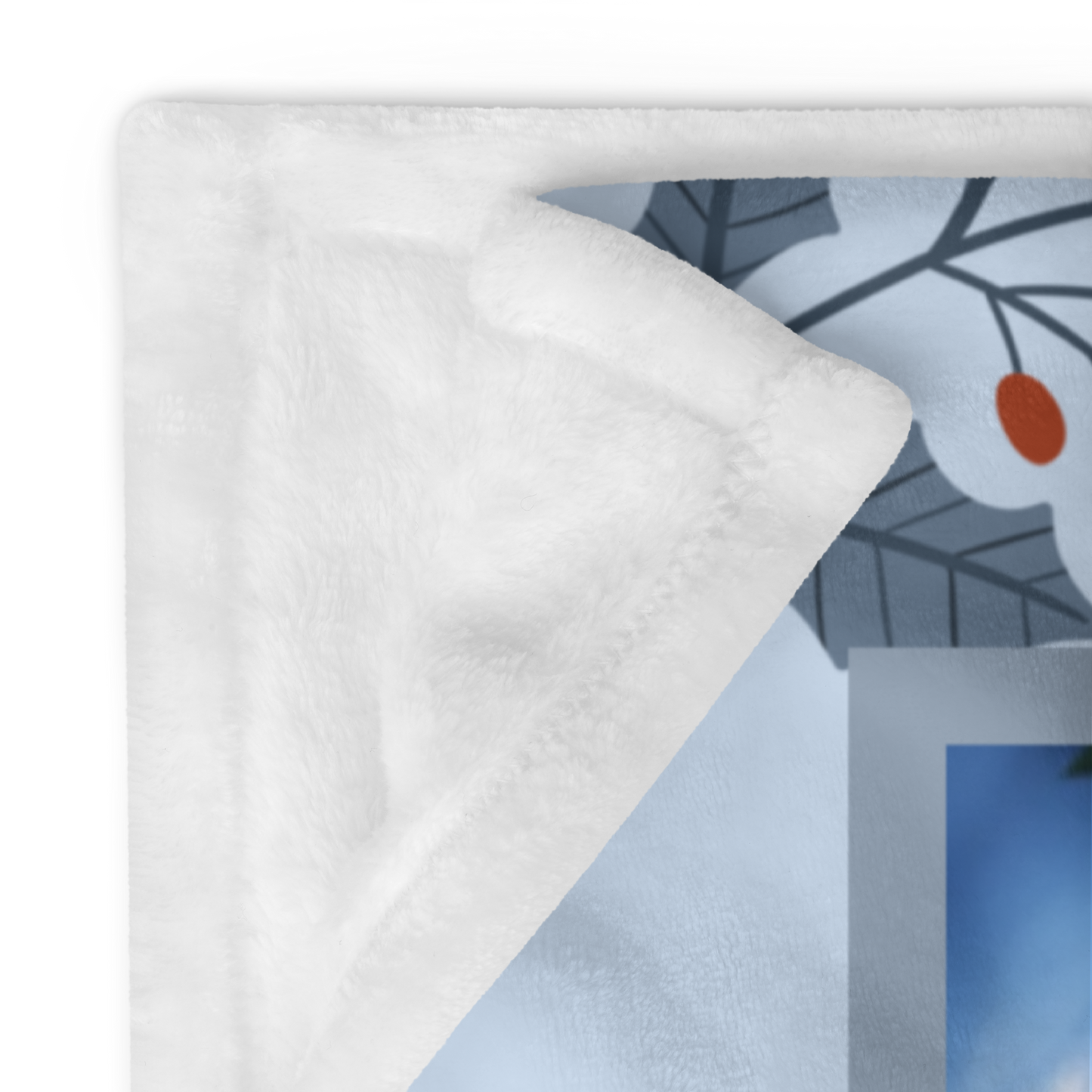 Doberman Black and Rust custom winter blanket featuring a sleek Doberman illustration in a cozy lodge-style winter scene