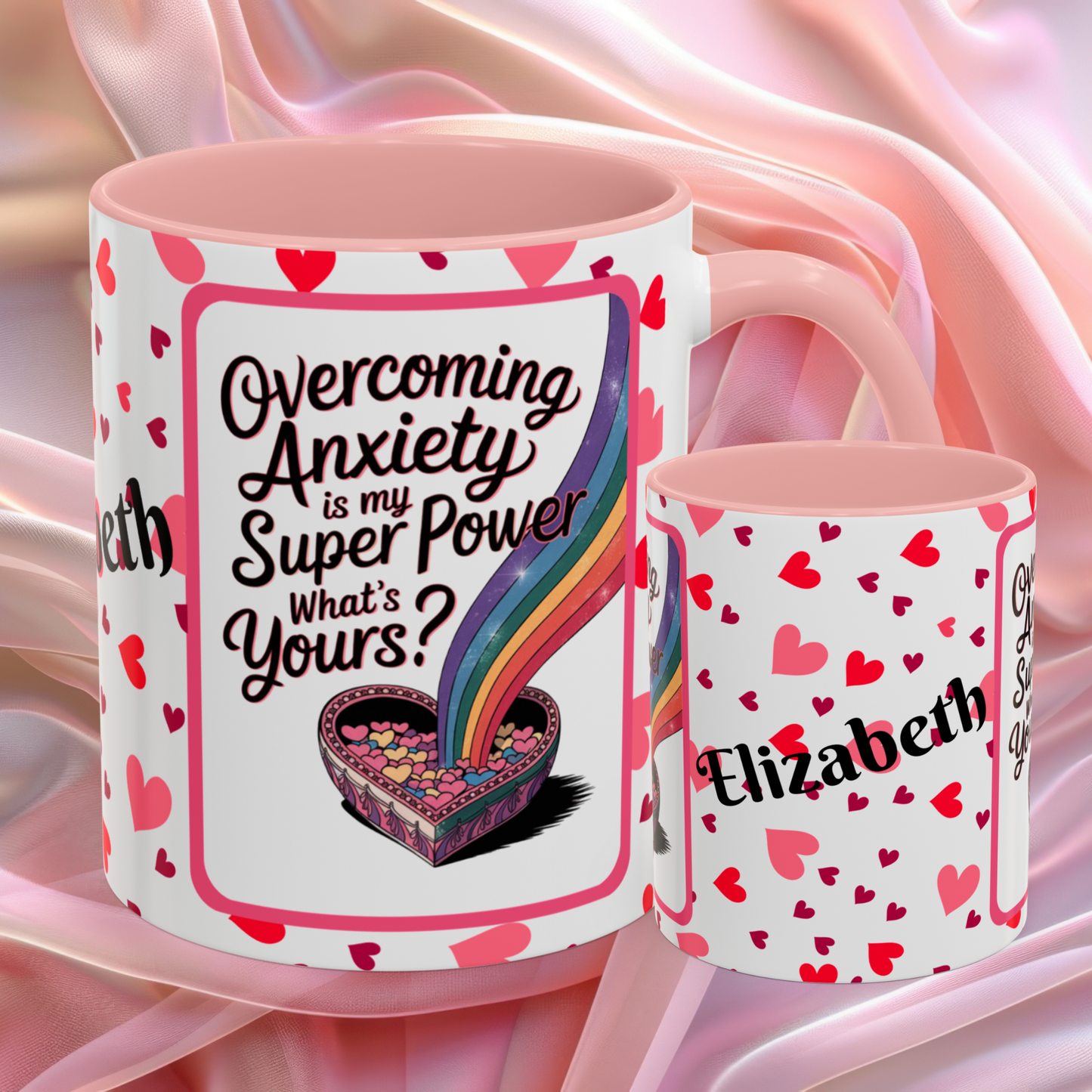 Overcoming Anxiety Valentines mug with soothing affirmation, Valentine coffee cup for reassurance