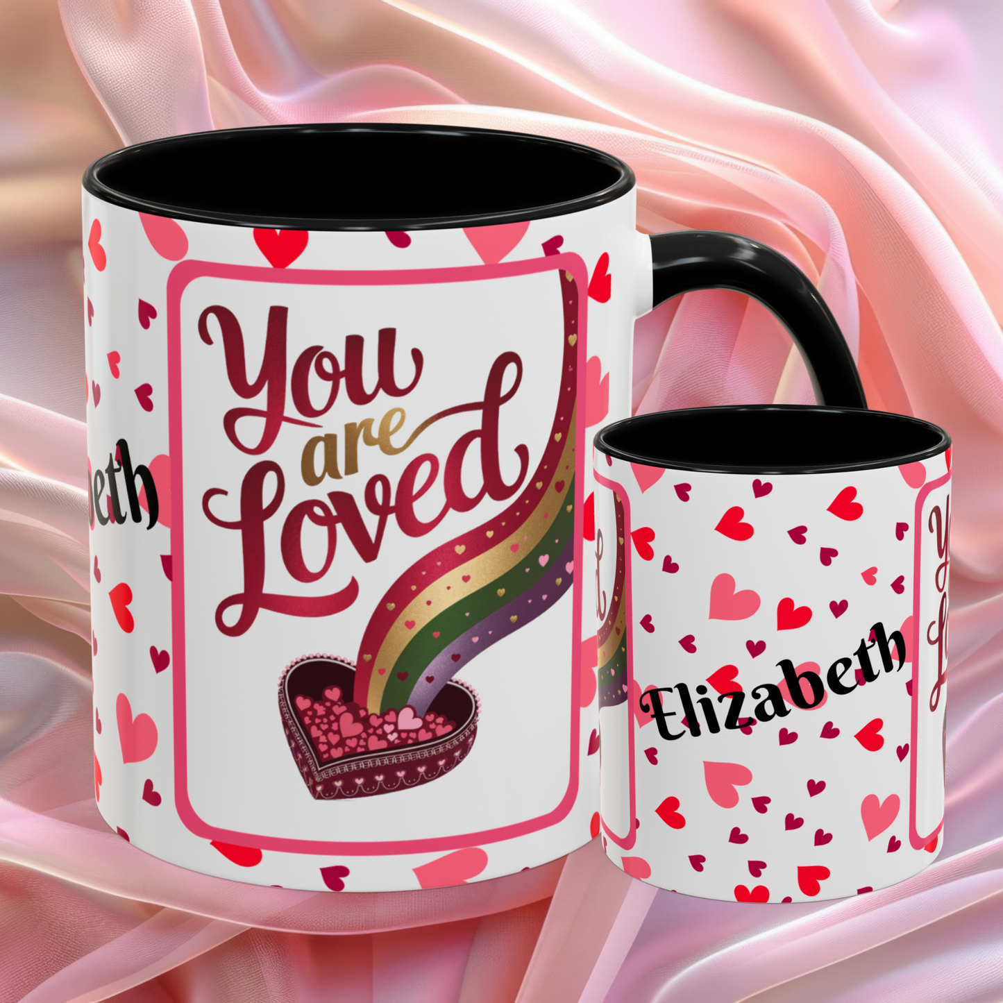 You Are Loved Valentines mug expressing care and connection, Valentine affirmation coffee cup
