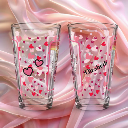 Shop our premium be kind yourself valentines day pint glass from MySisterIsASurvivor.