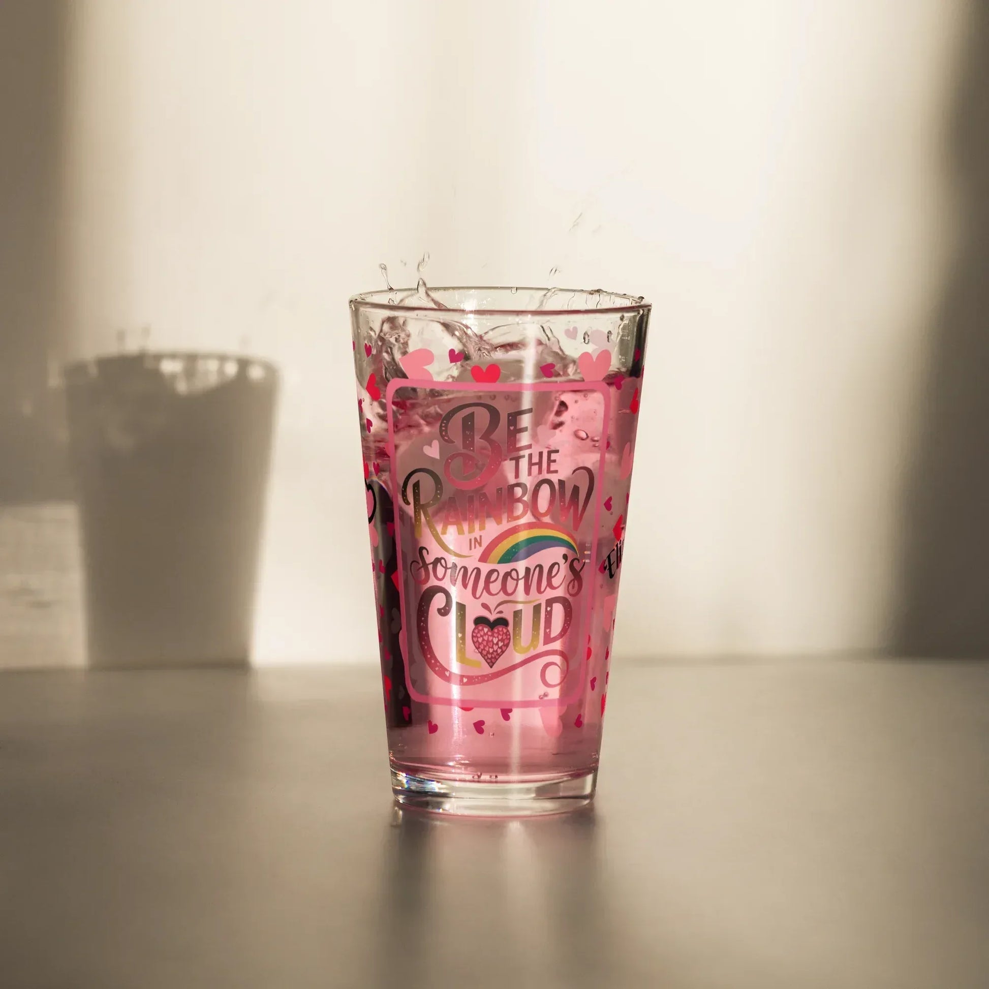 Shop our premium be the rainbow valentines day pint glass from MySisterIsASurvivor.