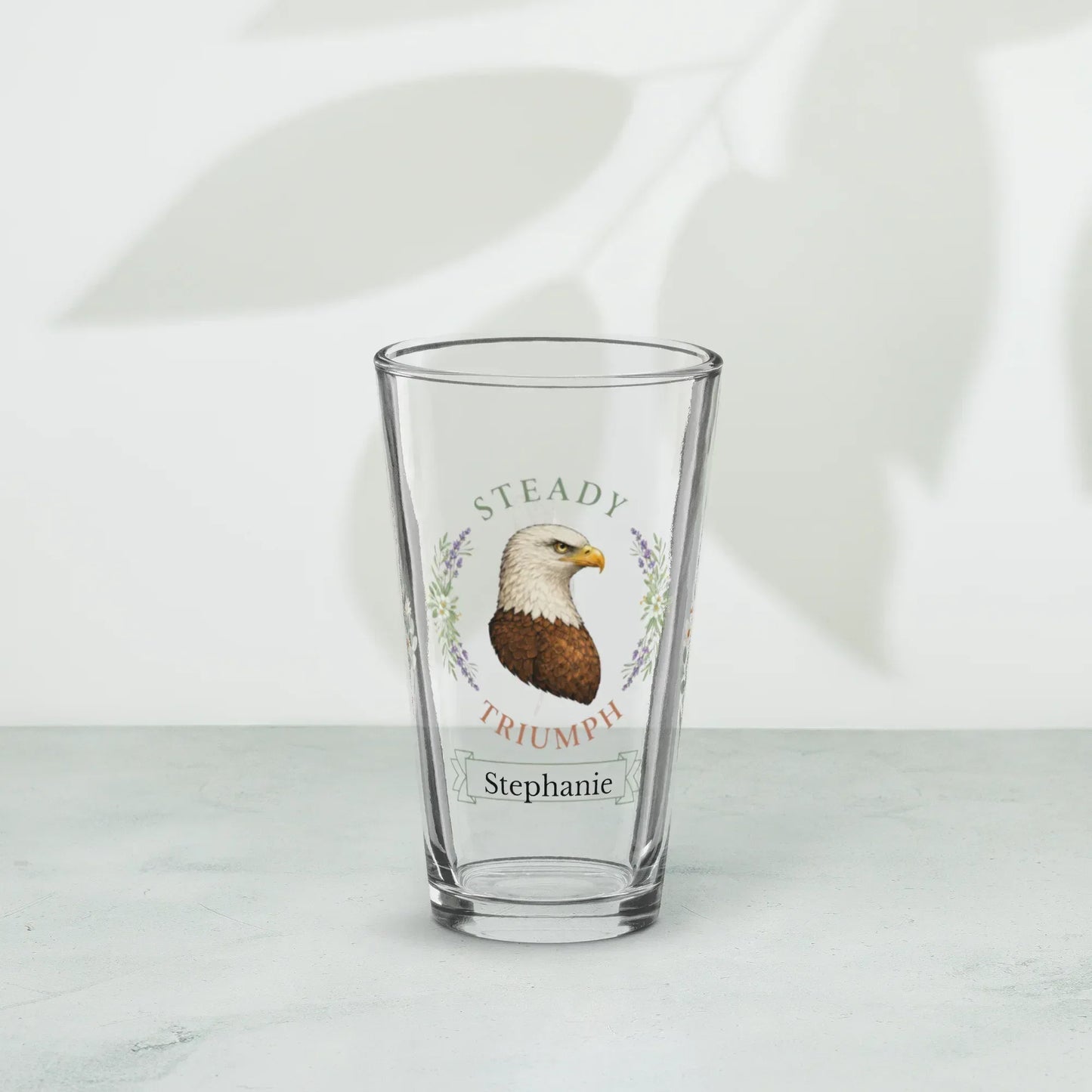 Shop our premium steady triumph eagle pint glass from MySisterIsASurvivor.