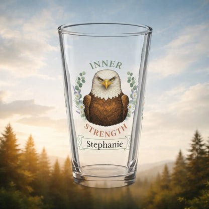 Shop our premium inner strength eagle pint glass from MySisterIsASurvivor.