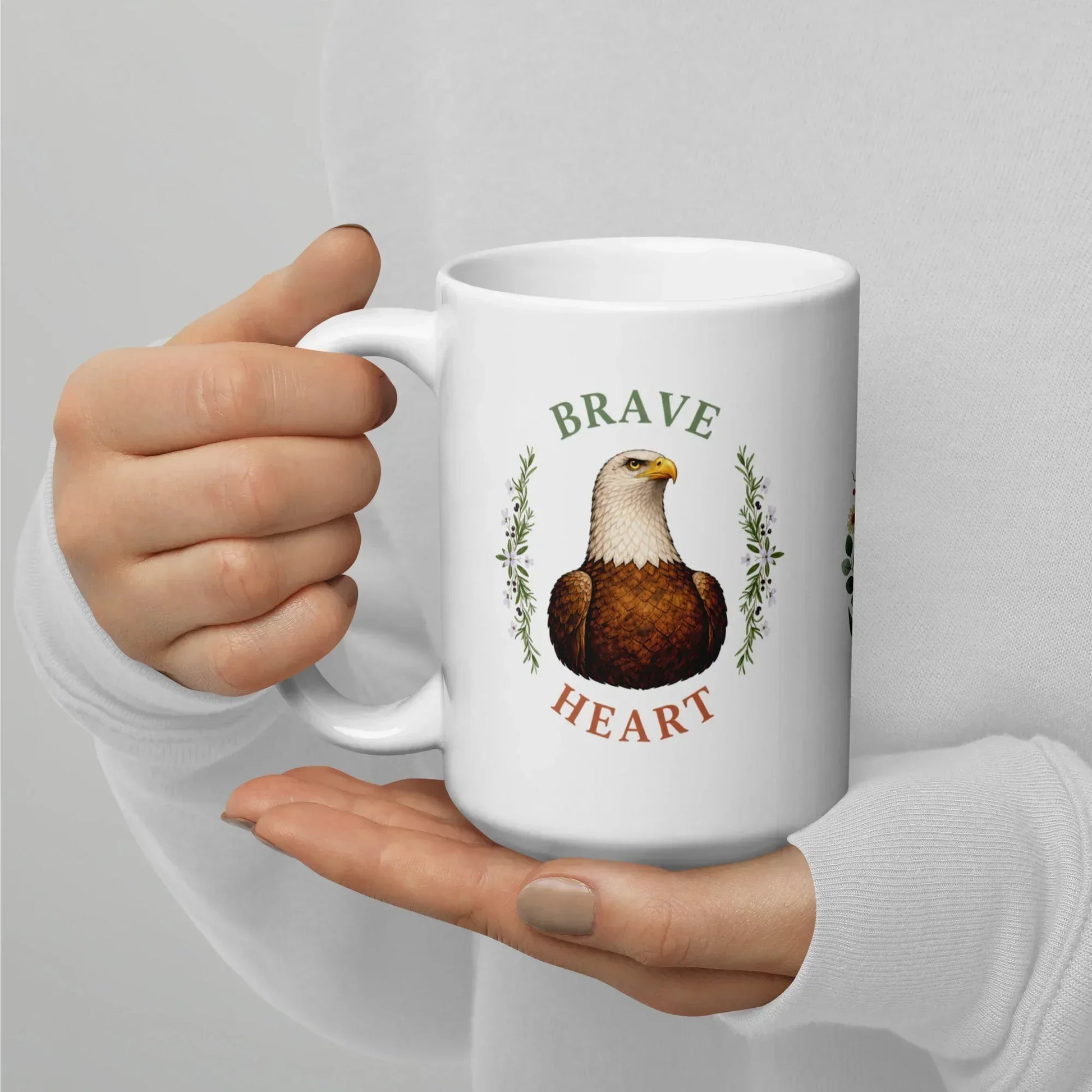 Shop our premium brave heart eagle mug from MySisterIsASurvivor.