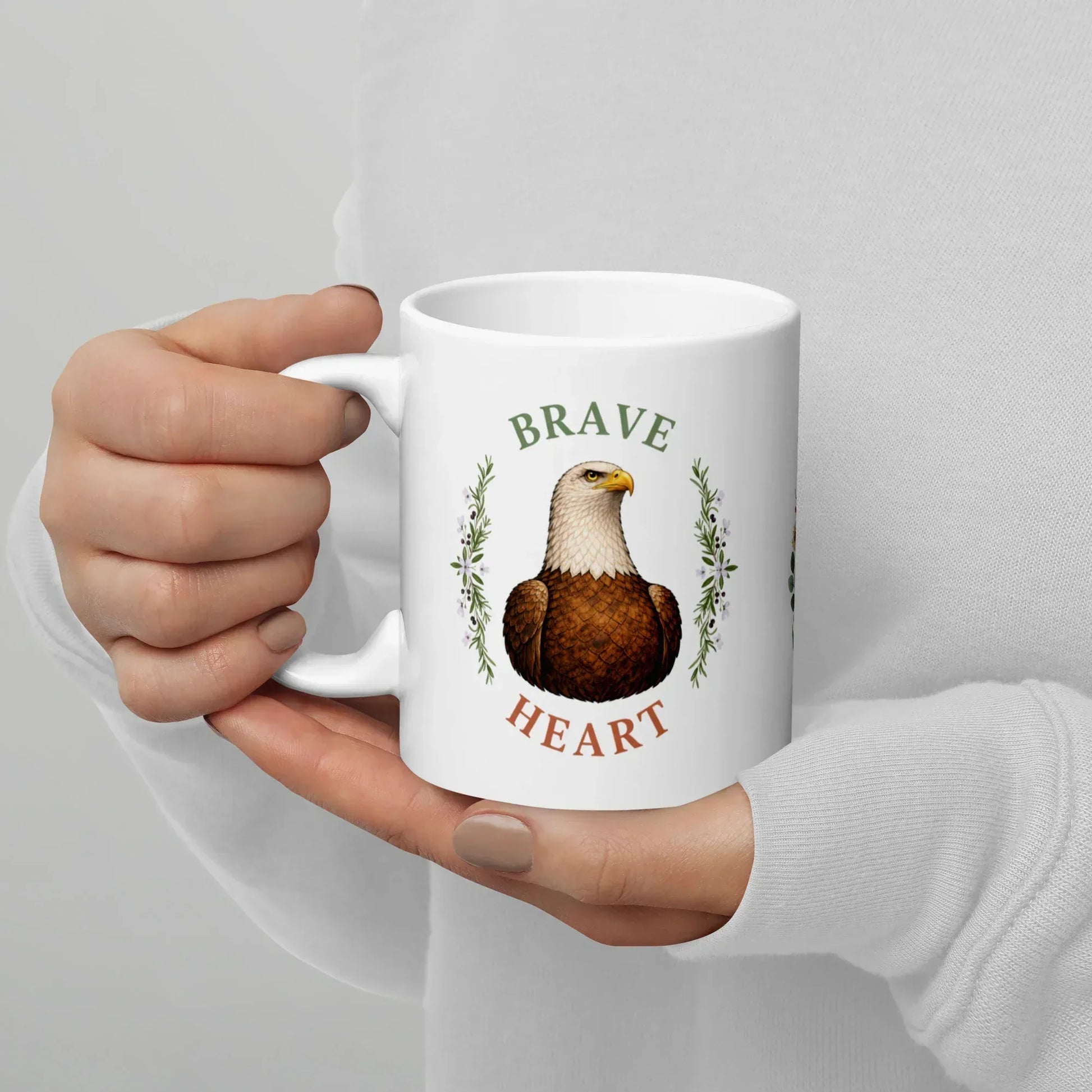 Shop our premium brave heart eagle mug from MySisterIsASurvivor.