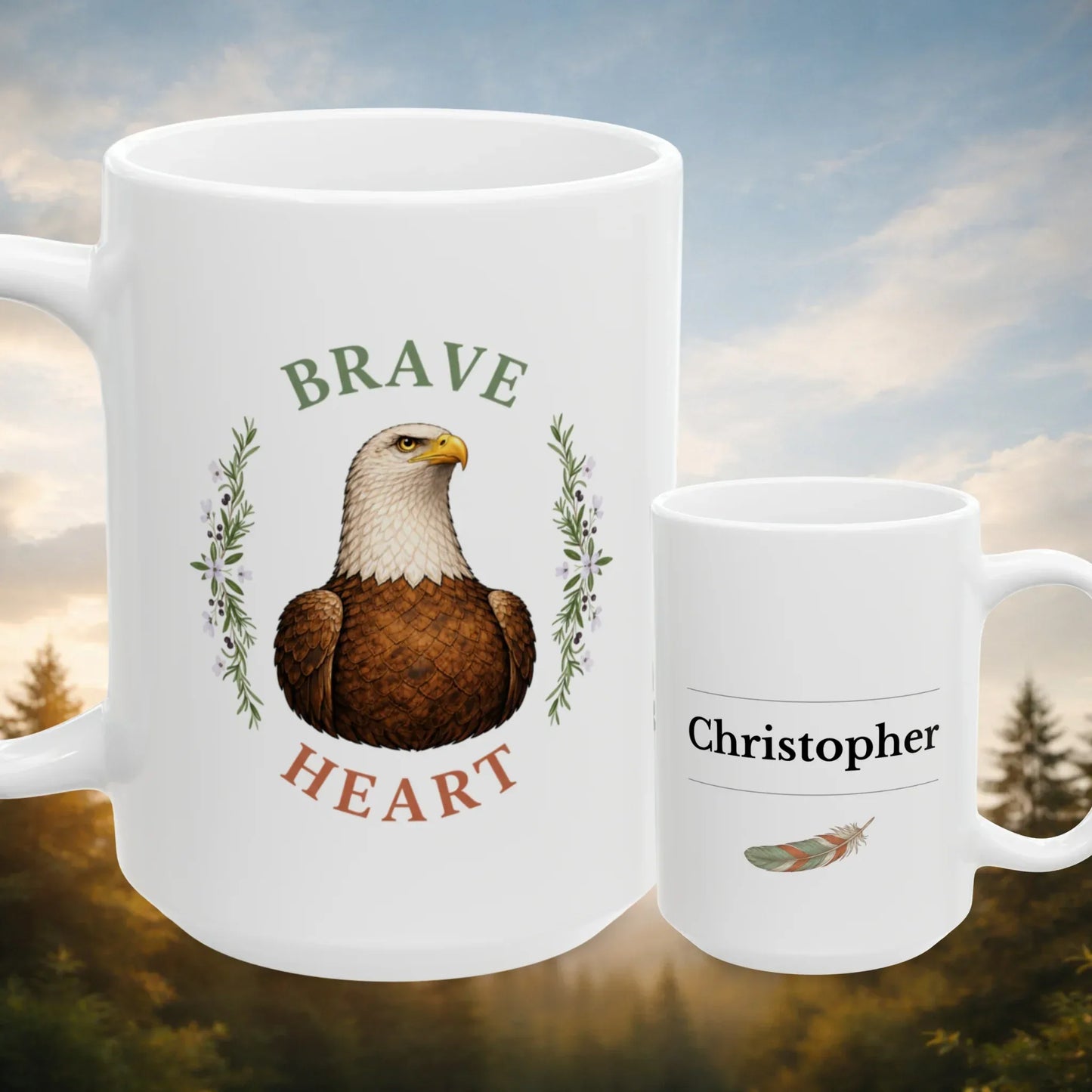Shop our premium brave heart eagle mug from MySisterIsASurvivor.