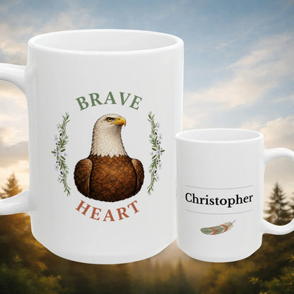 Shop our premium brave heart eagle mug from MySisterIsASurvivor.