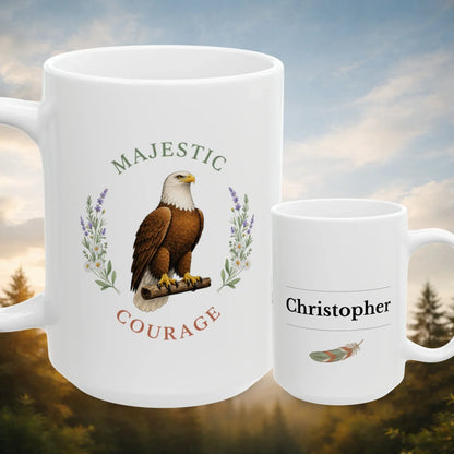Shop our premium majestic courage eagle mug from MySisterIsASurvivor.