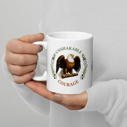 Shop our premium unshakable courage eagle mug from MySisterIsASurvivor.