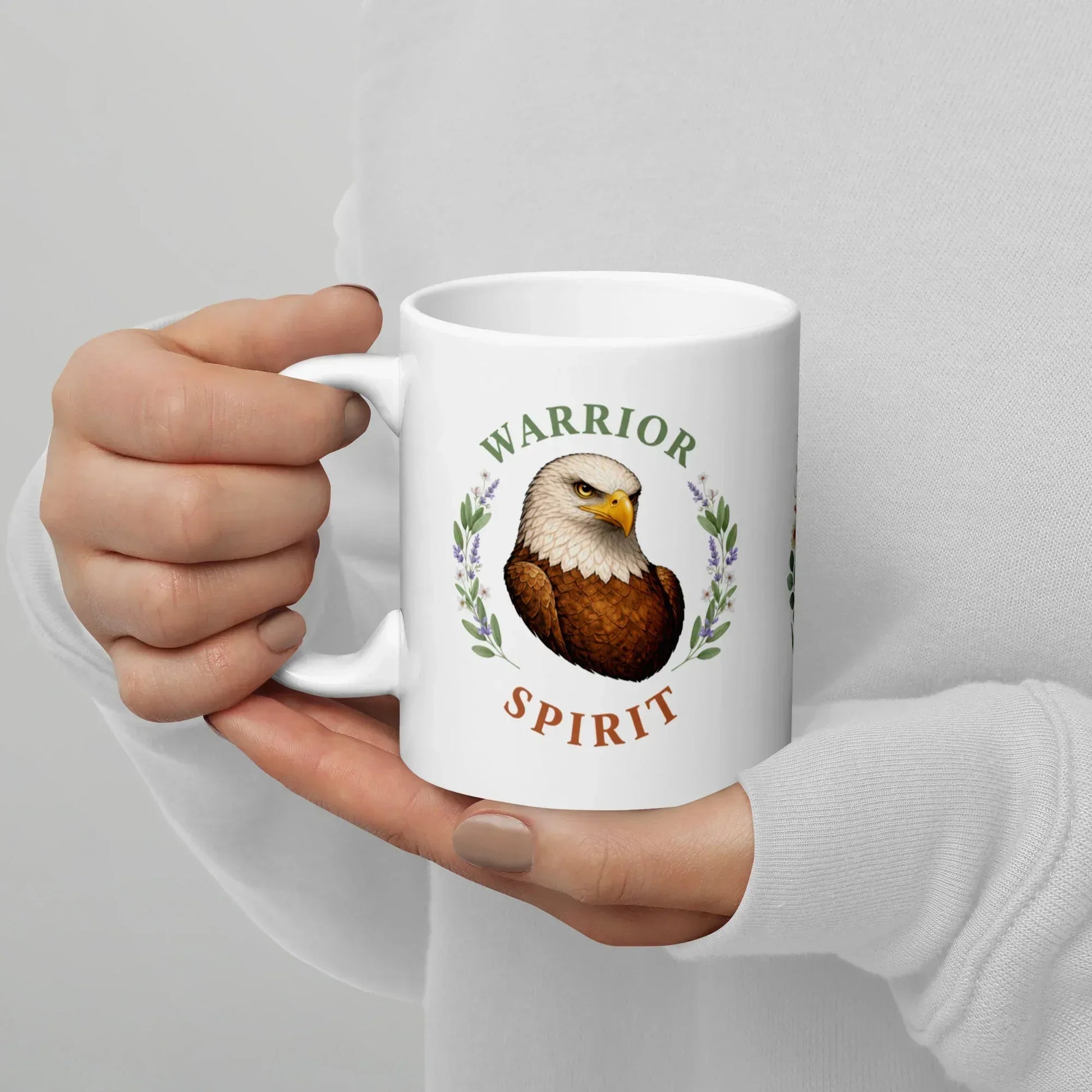 Shop our premium warrior spirit eagle mug from MySisterIsASurvivor.