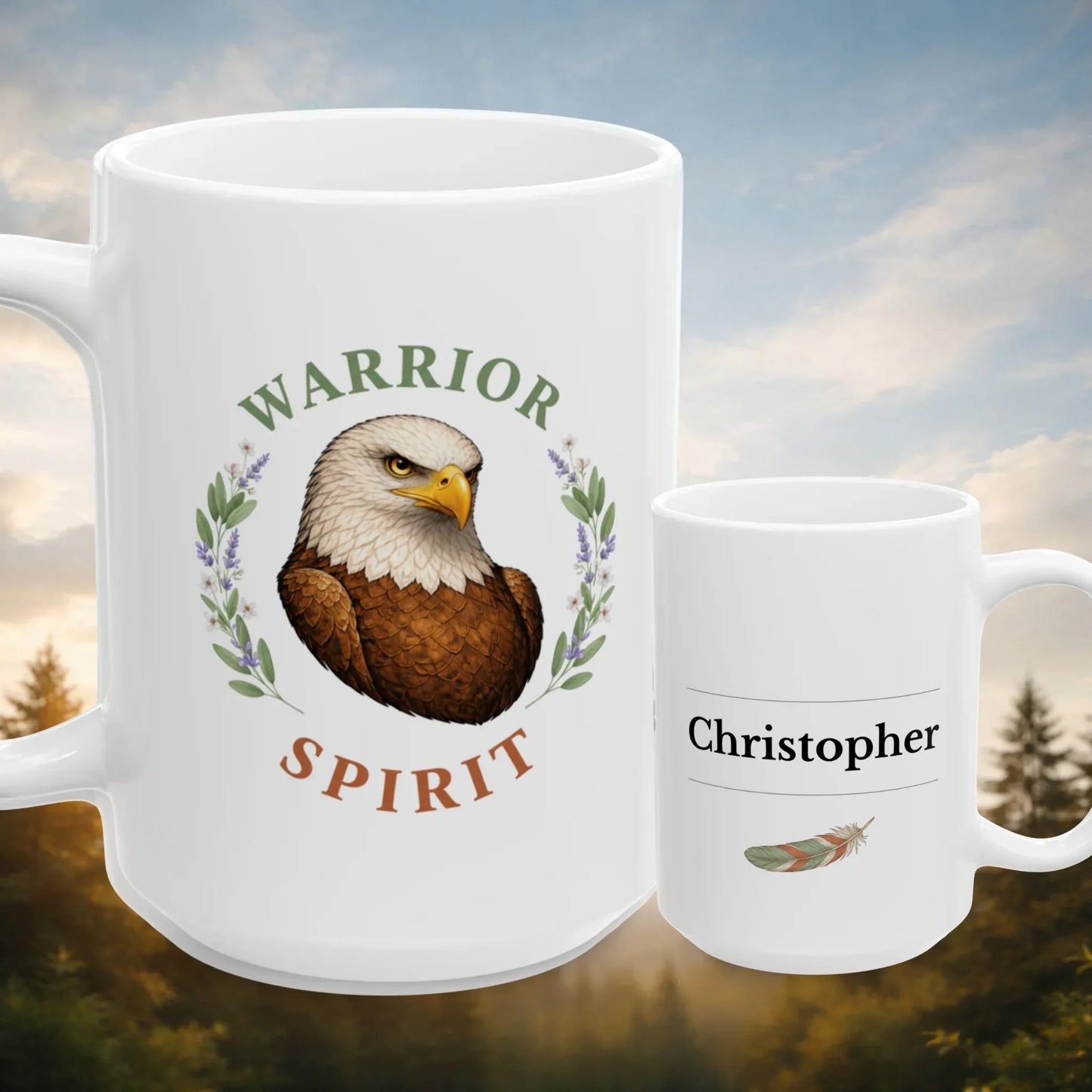 Shop our premium warrior spirit eagle mug from MySisterIsASurvivor.