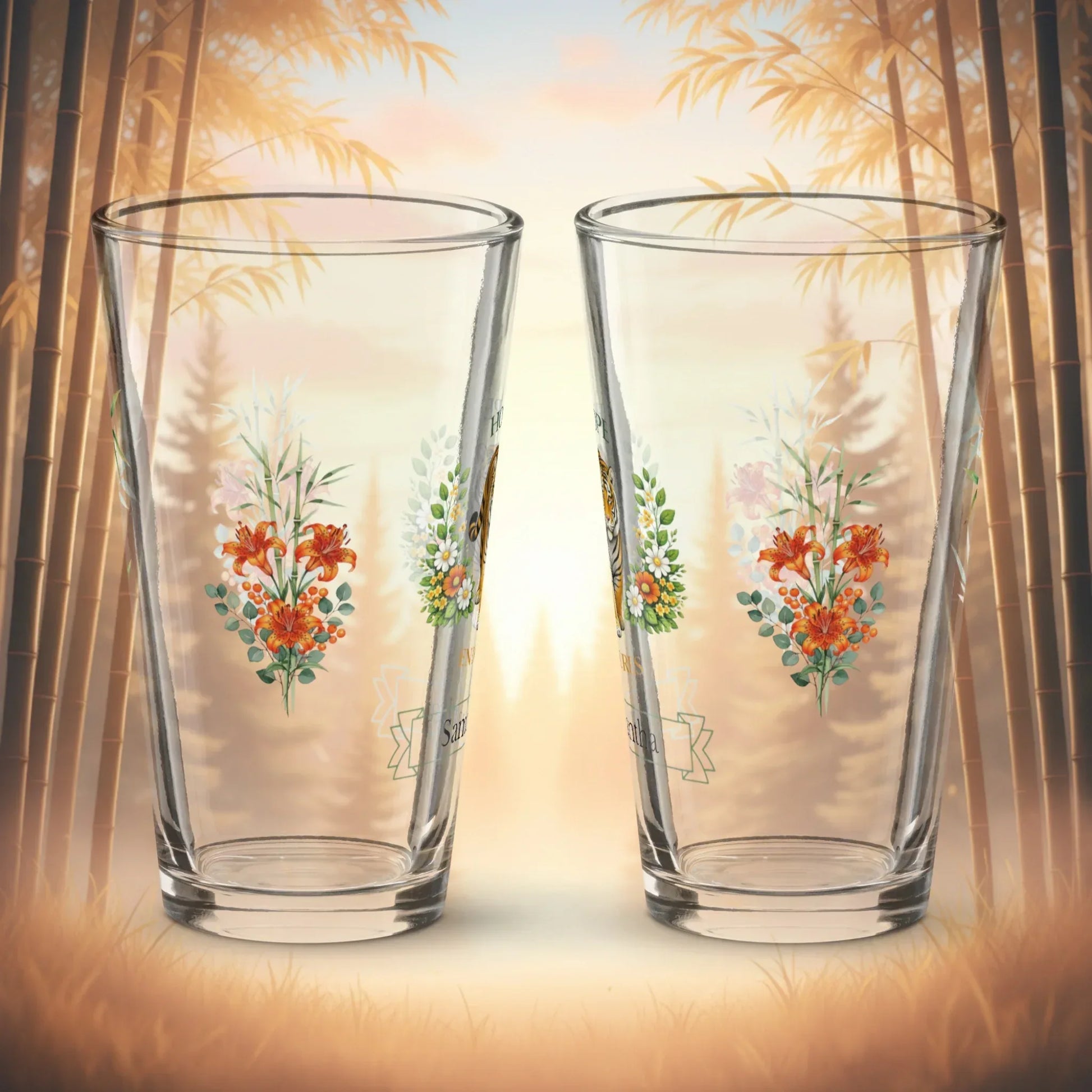 Shop our premium hope endures tiger pint glass from MySisterIsASurvivor.