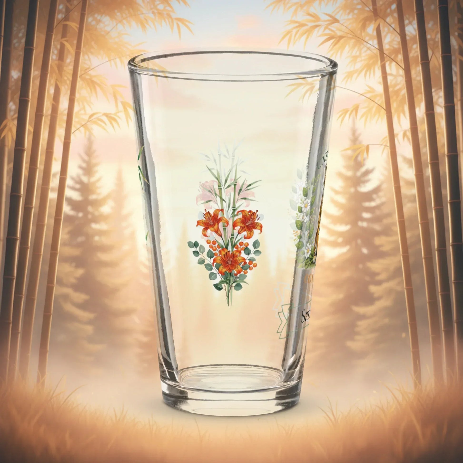 Shop our premium unshaken confidence tiger pint glass from MySisterIsASurvivor.