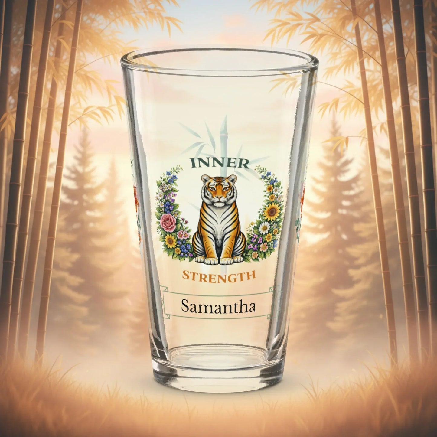 Shop our premium inner strength tiger pint glass from MySisterIsASurvivor.