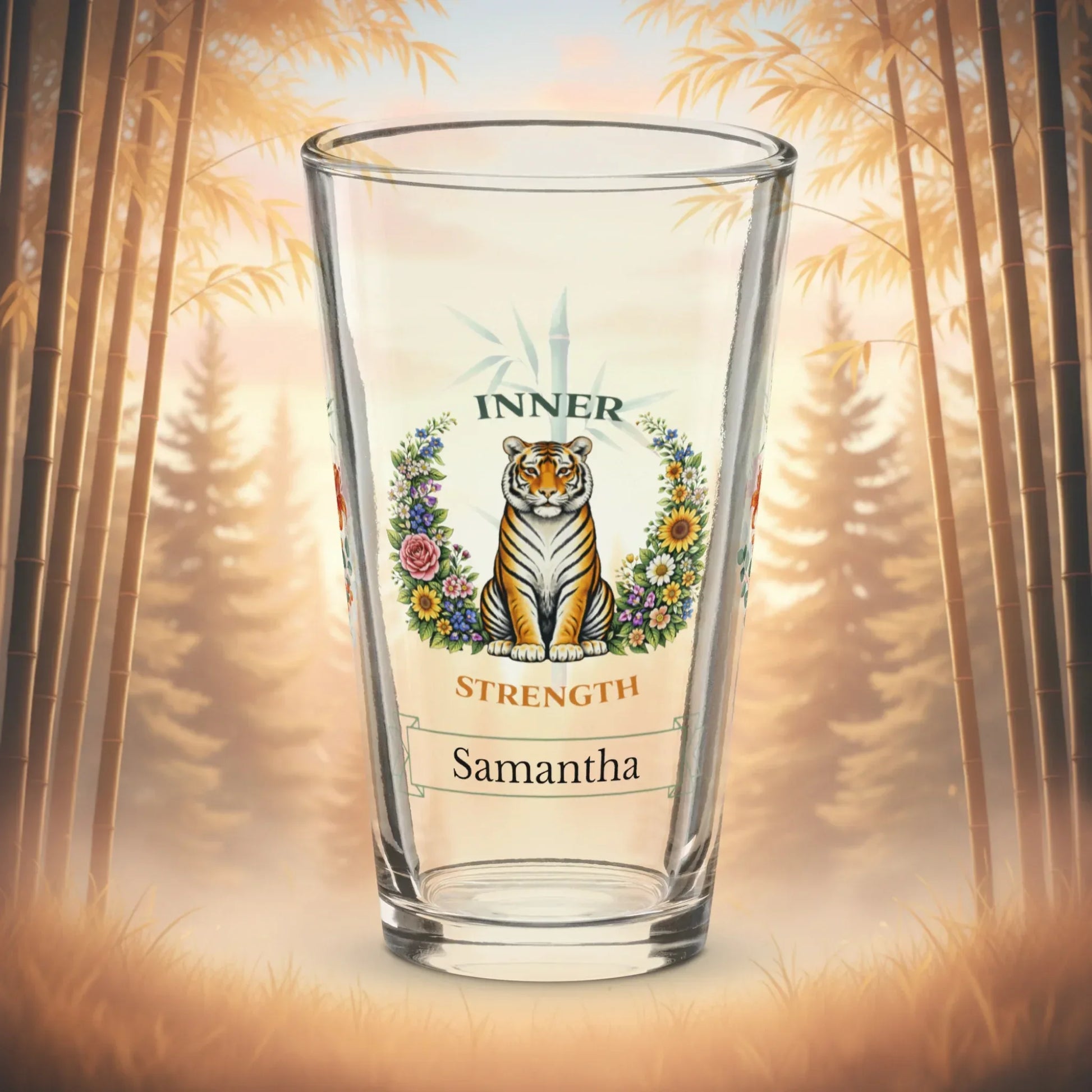 Shop our premium inner strength tiger pint glass from MySisterIsASurvivor.