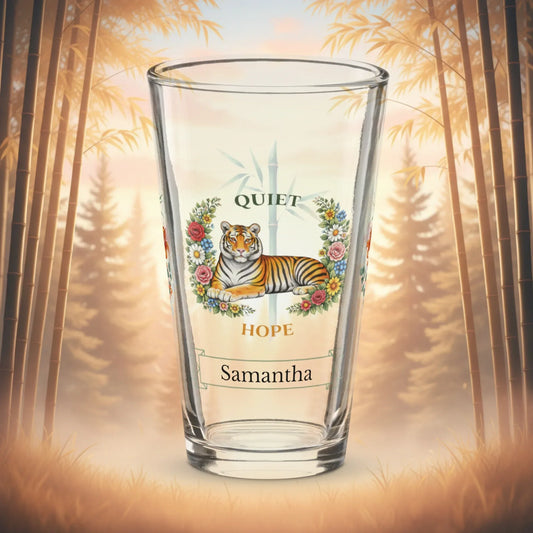 Shop our premium quiet hope tiger pint glass from MySisterIsASurvivor.