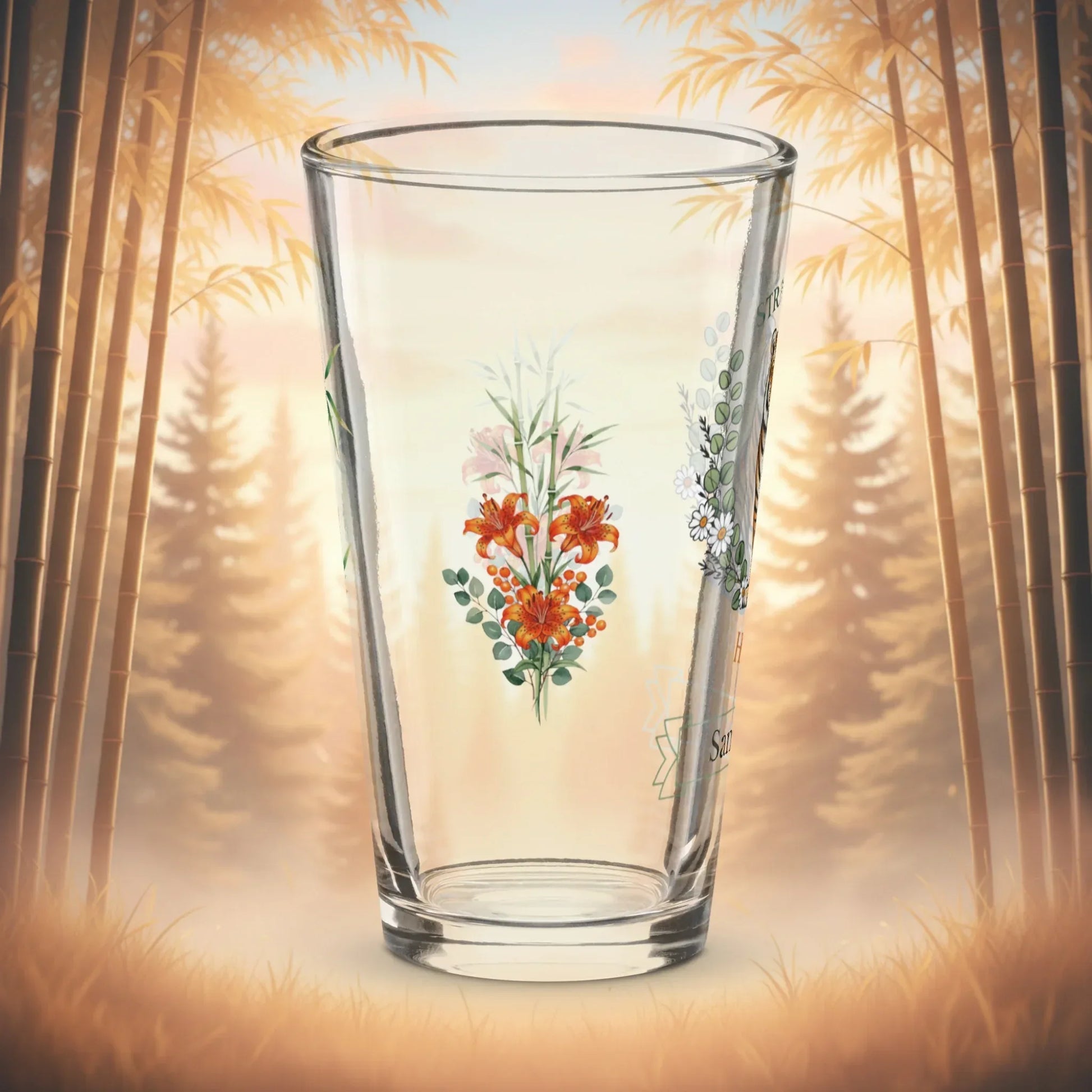 Shop our premium stripes of hope tiger pint glass from MySisterIsASurvivor.