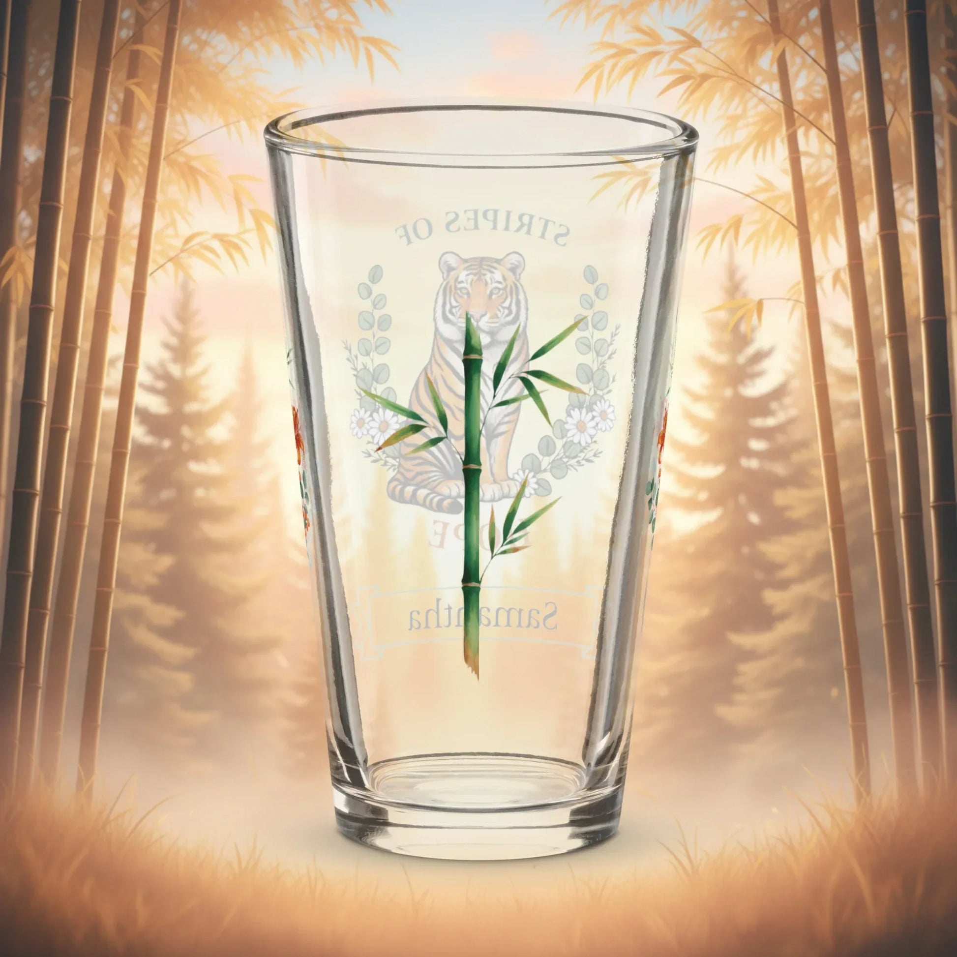 Shop our premium stripes of hope tiger pint glass from MySisterIsASurvivor.