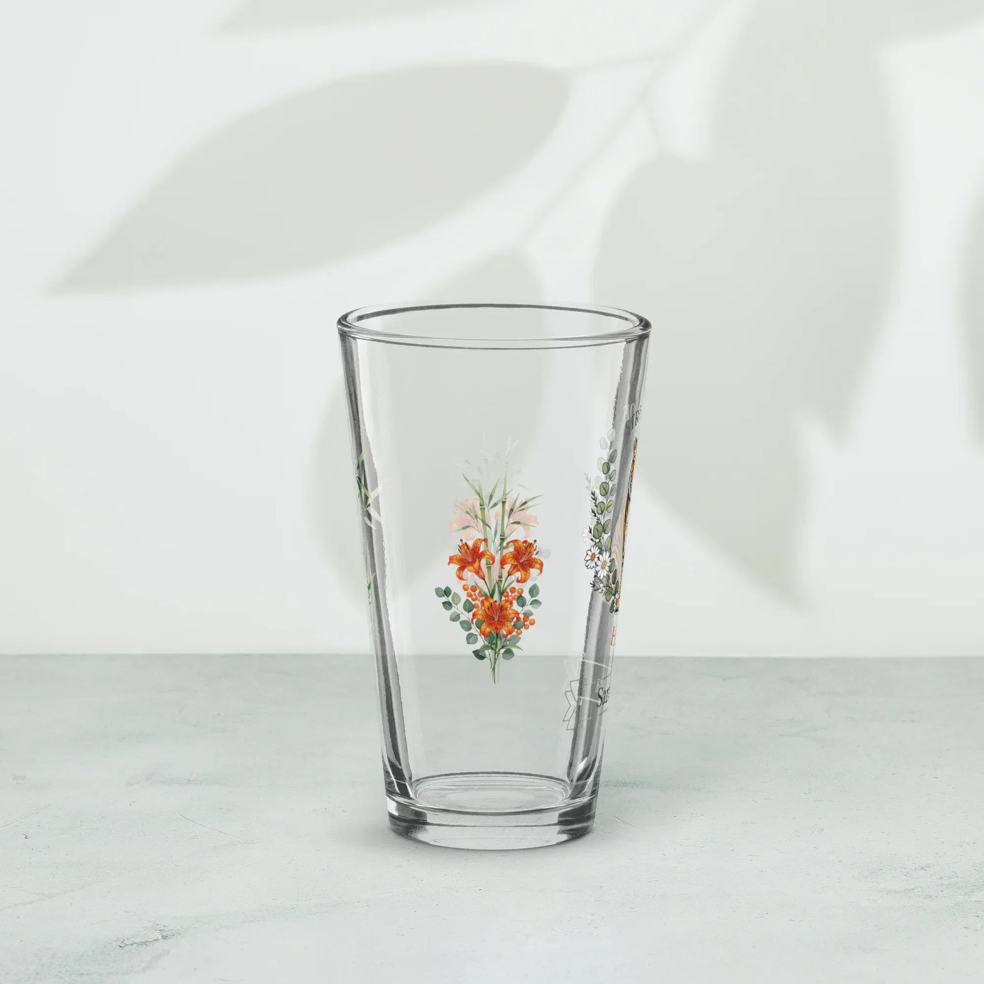 Shop our premium stripes of hope tiger pint glass from MySisterIsASurvivor.