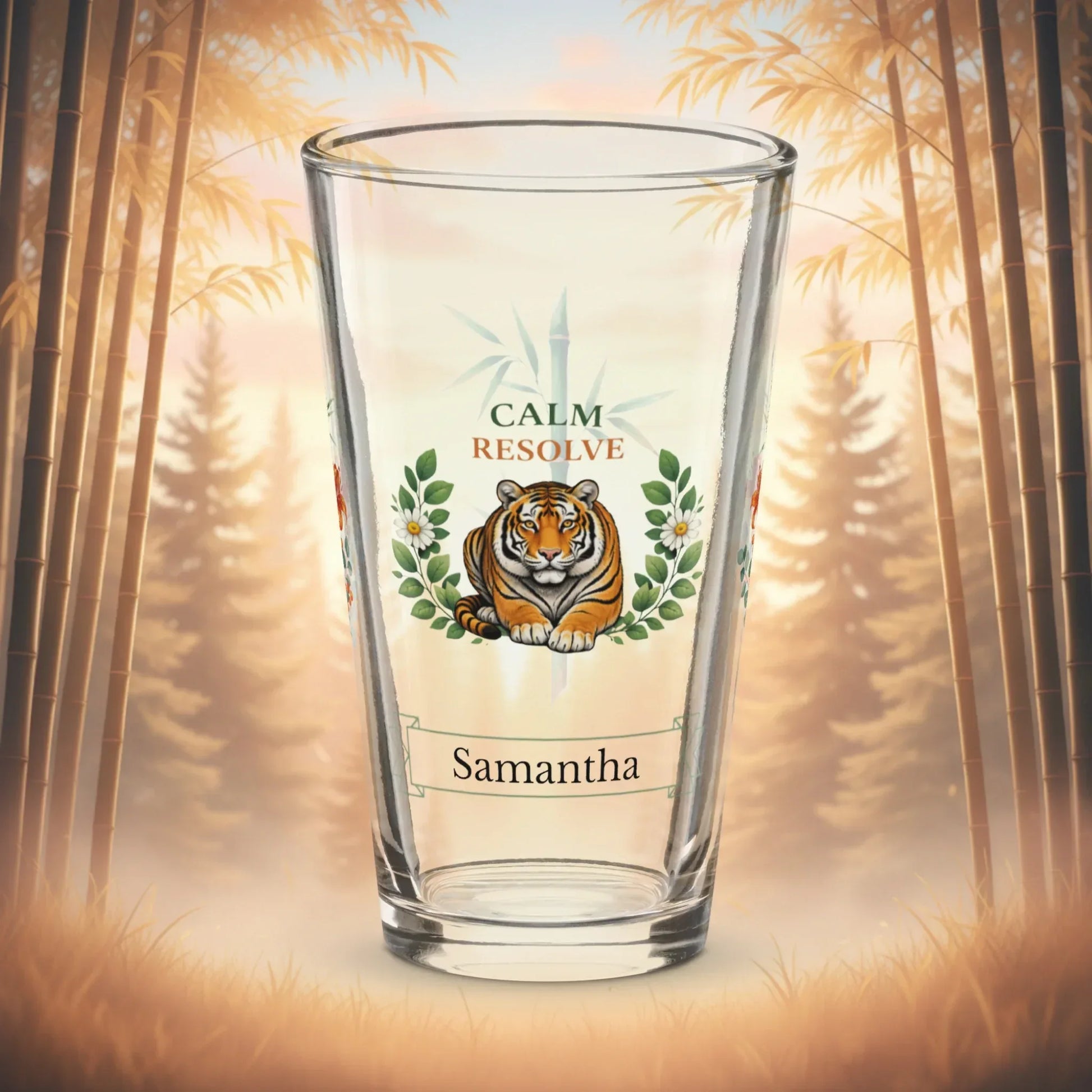 Shop our premium calm resolve tiger pint glass from MySisterIsASurvivor.