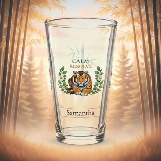 Shop our premium calm resolve tiger pint glass from MySisterIsASurvivor.