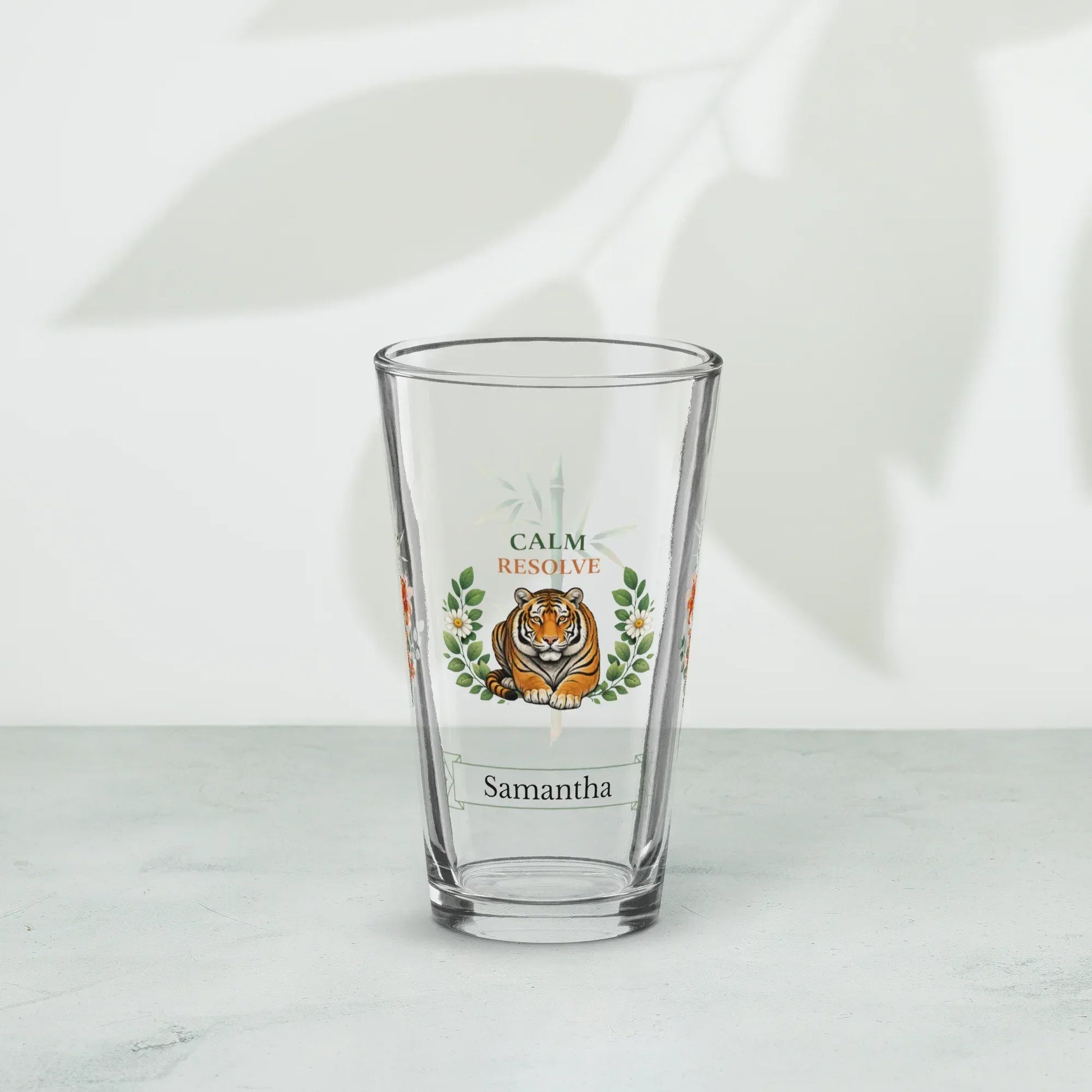 Shop our premium calm resolve tiger pint glass from MySisterIsASurvivor.