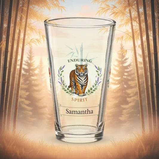 Shop our premium enduring spirit tiger pint glass from MySisterIsASurvivor.