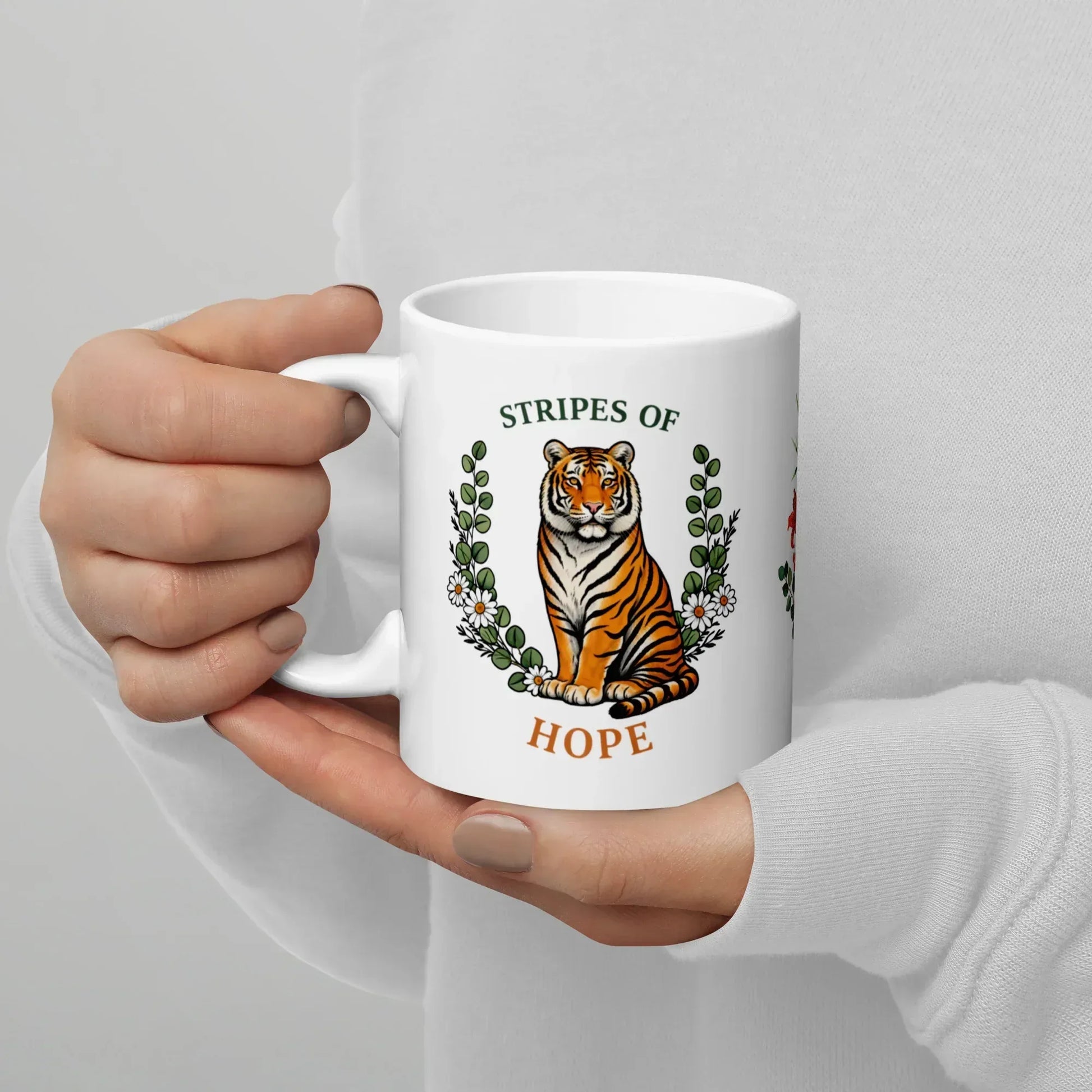 Shop our premium stripes of hope tiger mug from MySisterIsASurvivor.