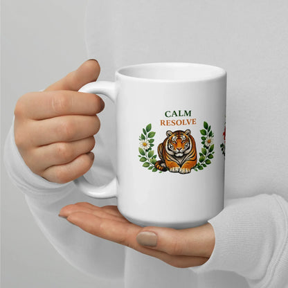 Shop our premium calm resolve tiger mug from MySisterIsASurvivor.
