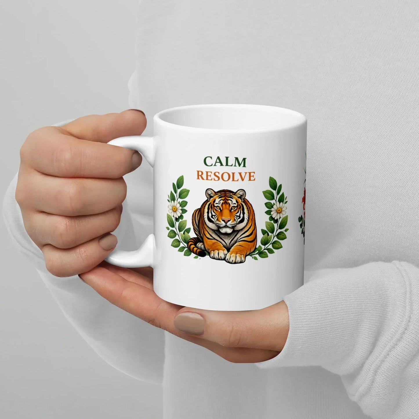 Shop our premium calm resolve tiger mug from MySisterIsASurvivor.