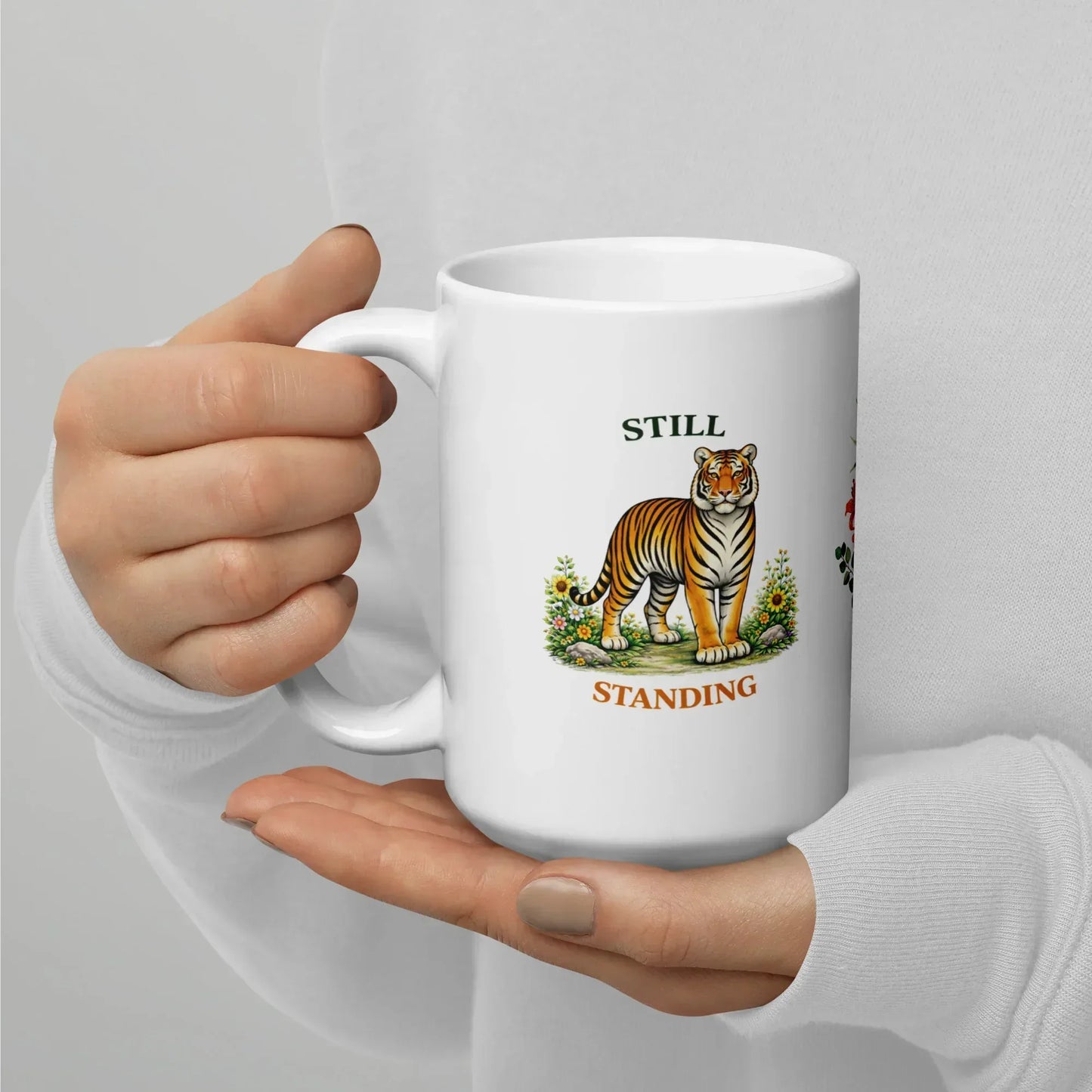 Shop our premium still standing tiger mug from MySisterIsASurvivor.