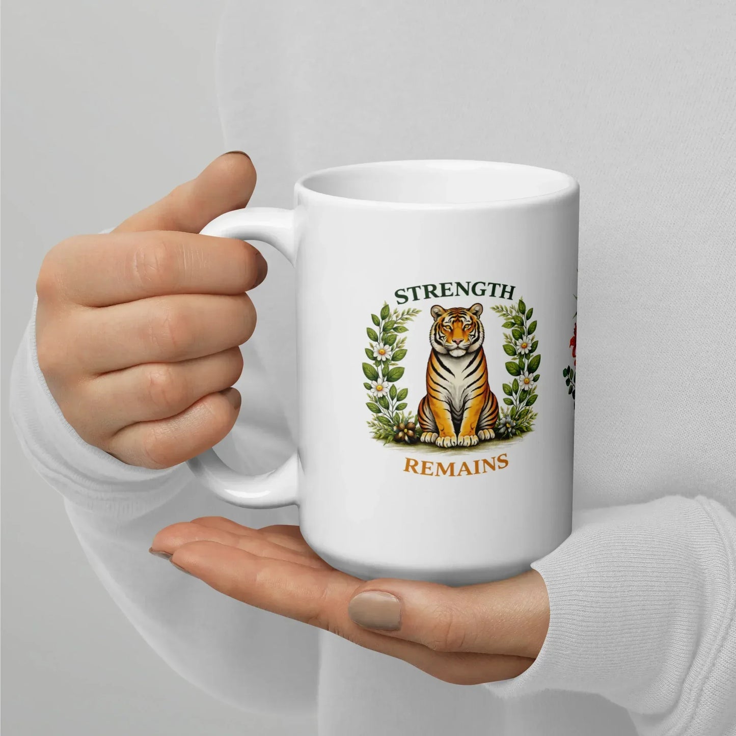 Shop our premium strength remains tiger mug from MySisterIsASurvivor.