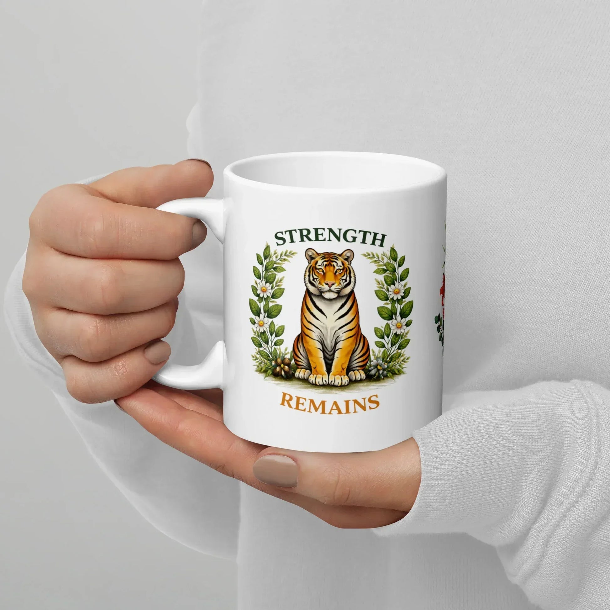Shop our premium strength remains tiger mug from MySisterIsASurvivor.