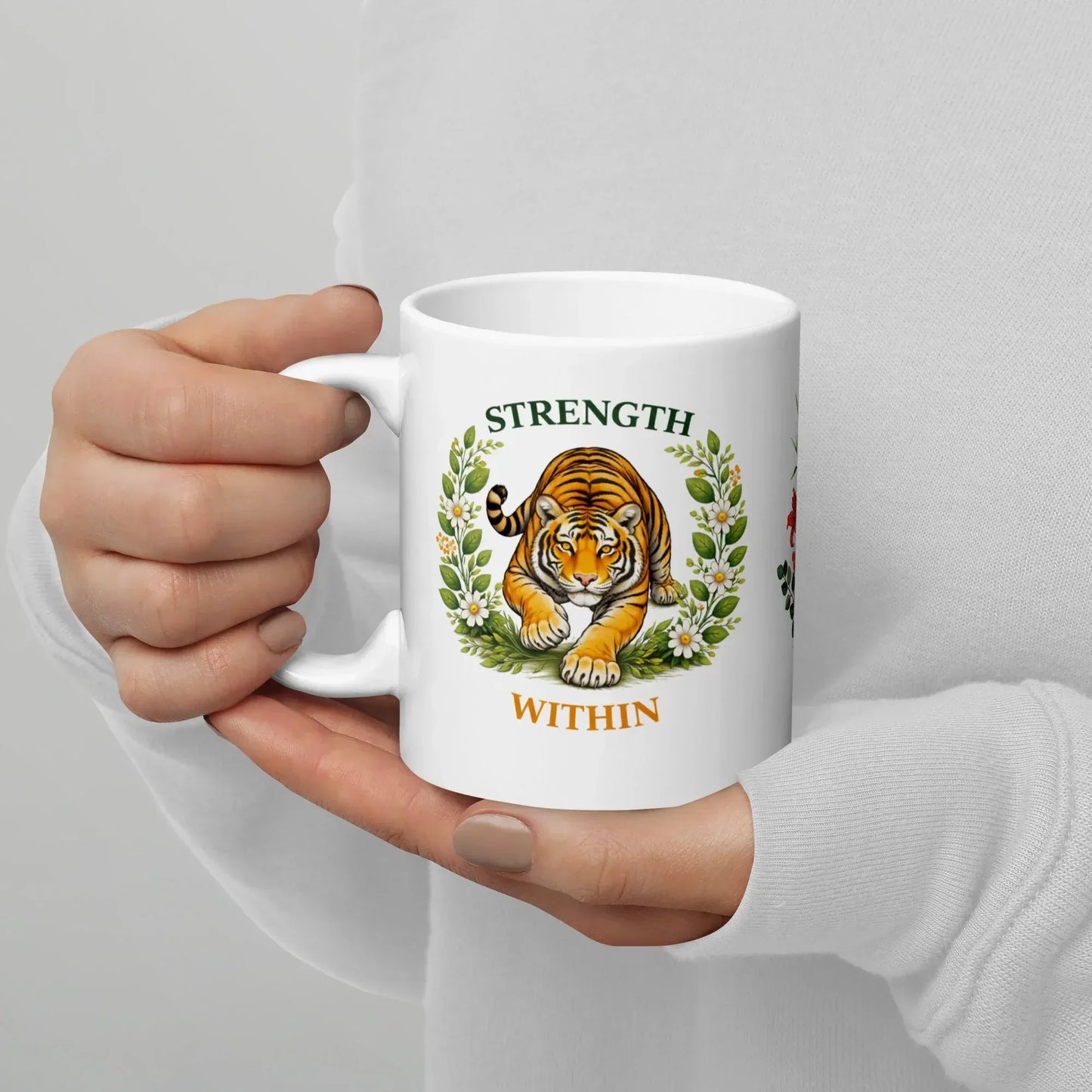 Shop our premium strength within tiger mug from MySisterIsASurvivor.