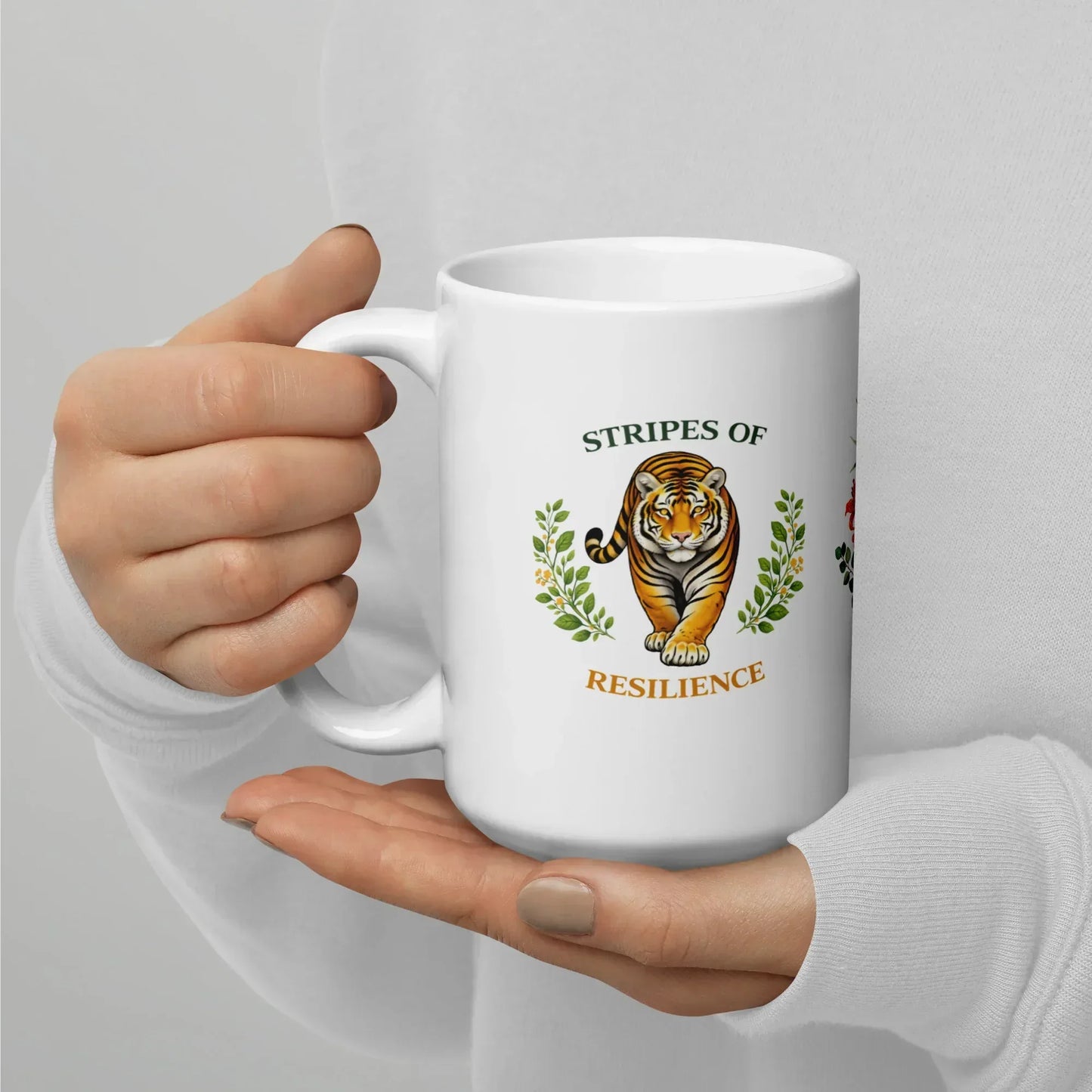 Shop our premium stripes of resilience tiger mug from MySisterIsASurvivor.
