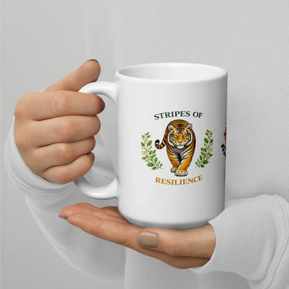 Shop our premium stripes of resilience tiger mug from MySisterIsASurvivor.