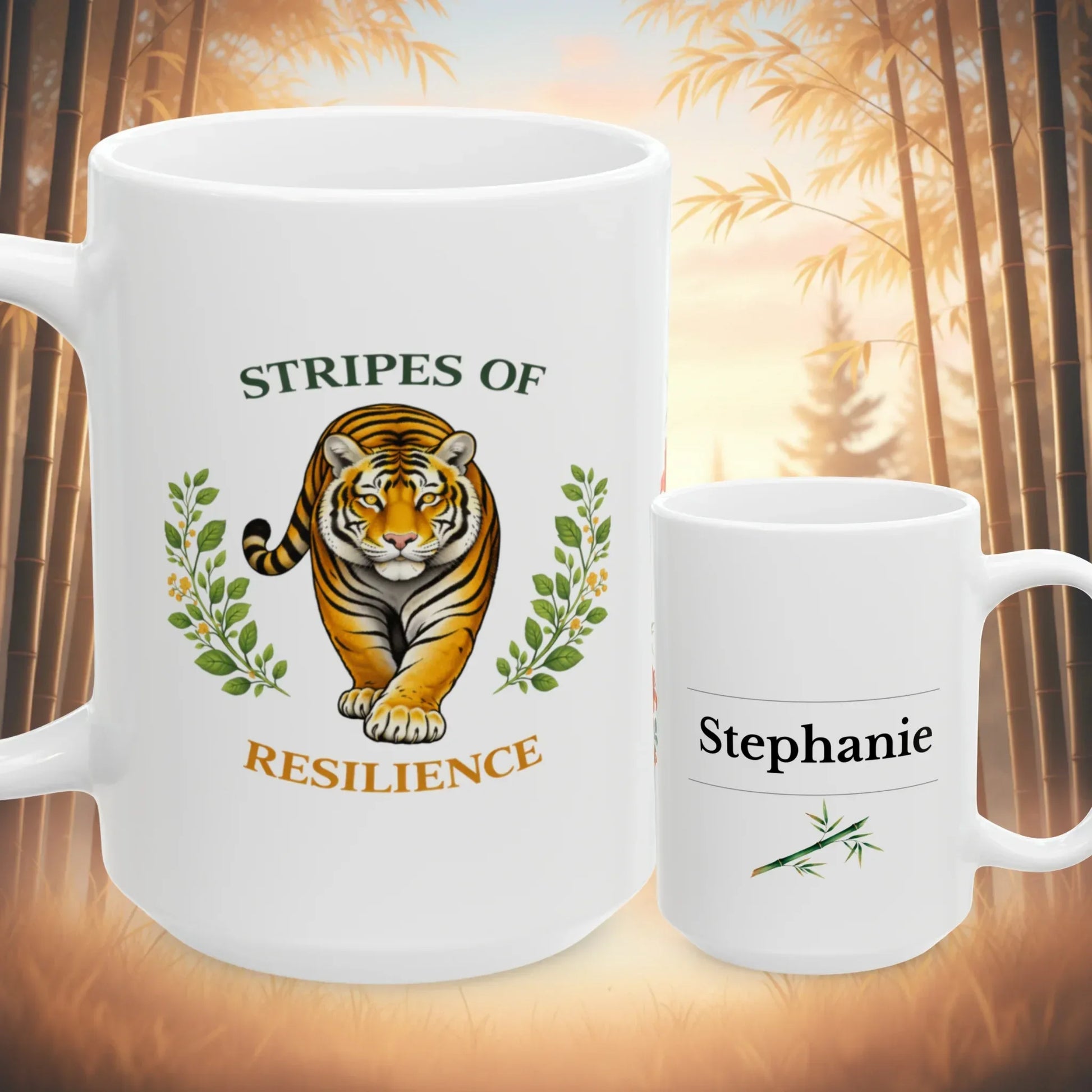Shop our premium stripes of resilience tiger mug from MySisterIsASurvivor.