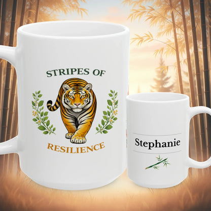 Shop our premium stripes of resilience tiger mug from MySisterIsASurvivor.